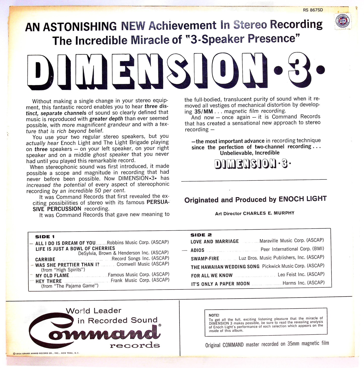 EBOND Enoch Light And The Light Brigade - Dimension 3 Vinile V071097