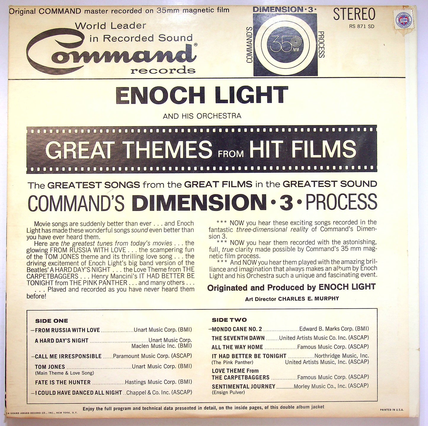 EBOND Great Themes From Hit Films In Dimension 3 Vinile V071117