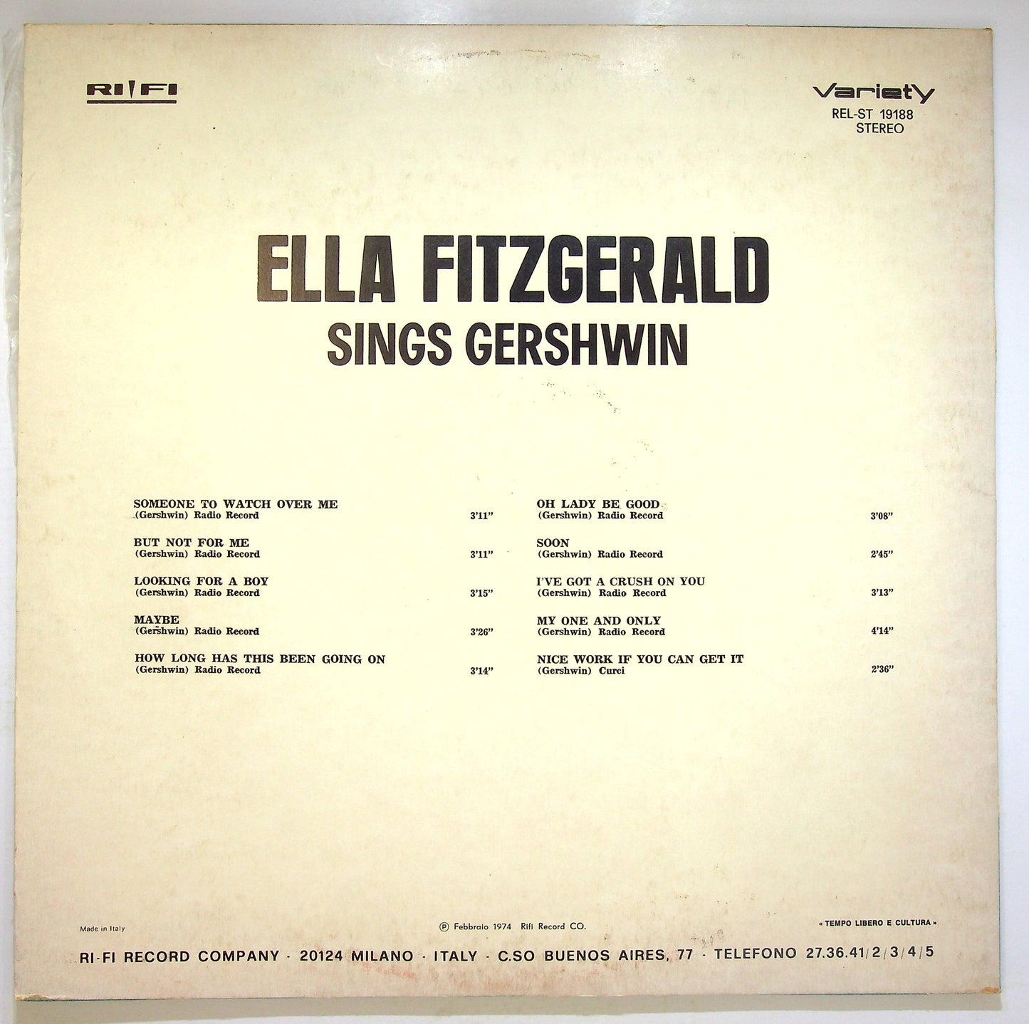 EBOND Ella Fitzgerald - Sings Gershwin Vinile V072033