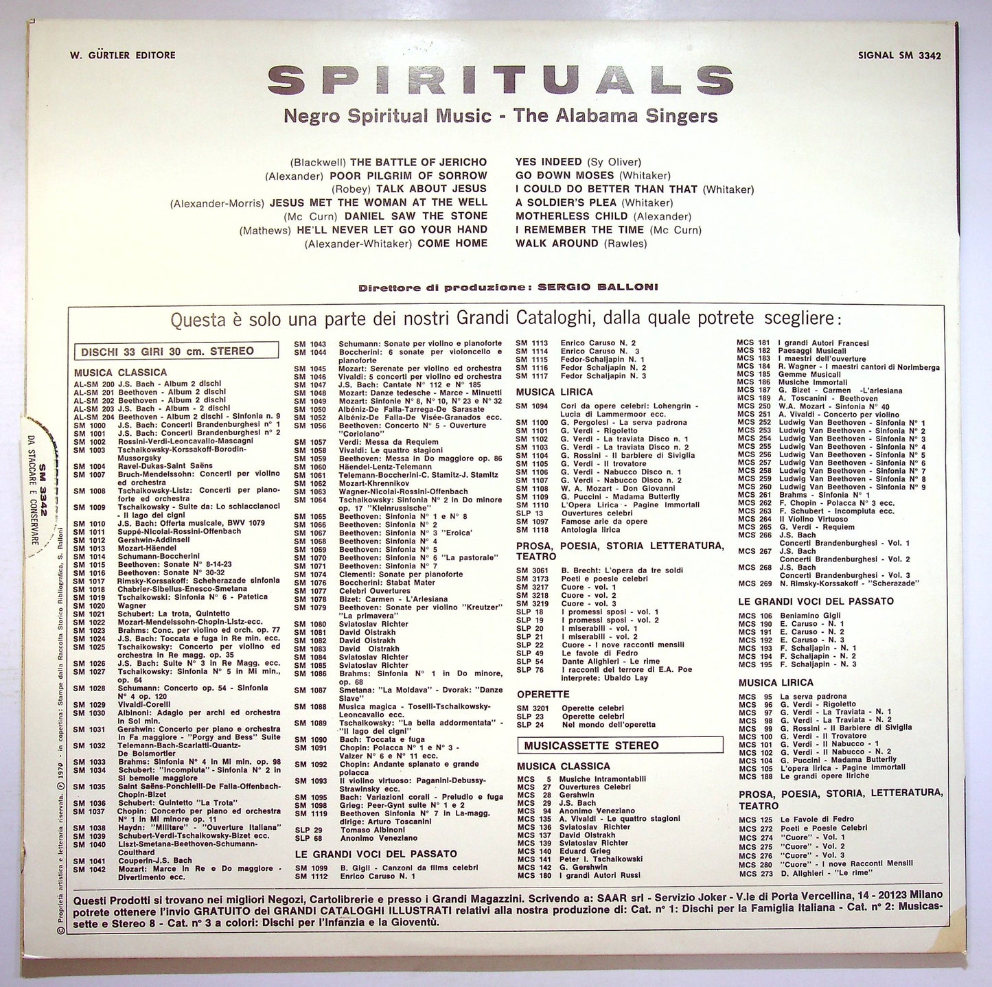 EBOND The Alabama Singers - Spirituals: Negro Spiritual Music Vinile V072049