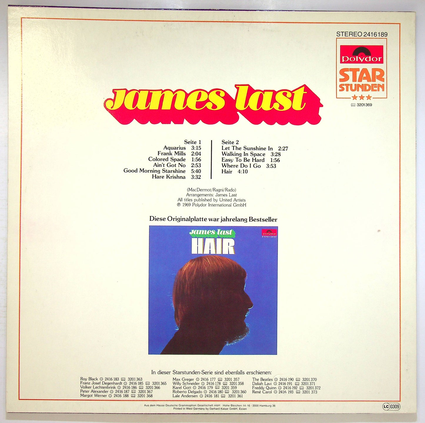 EBOND James Last - Hair Vinile V072072
