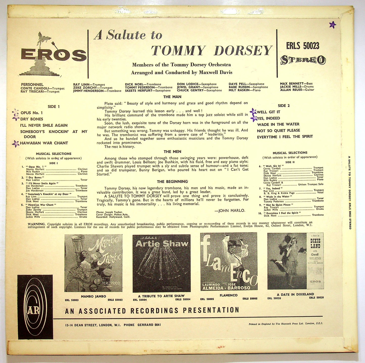 EBOND A Salute To Tommy Dorsey Vinile V072074