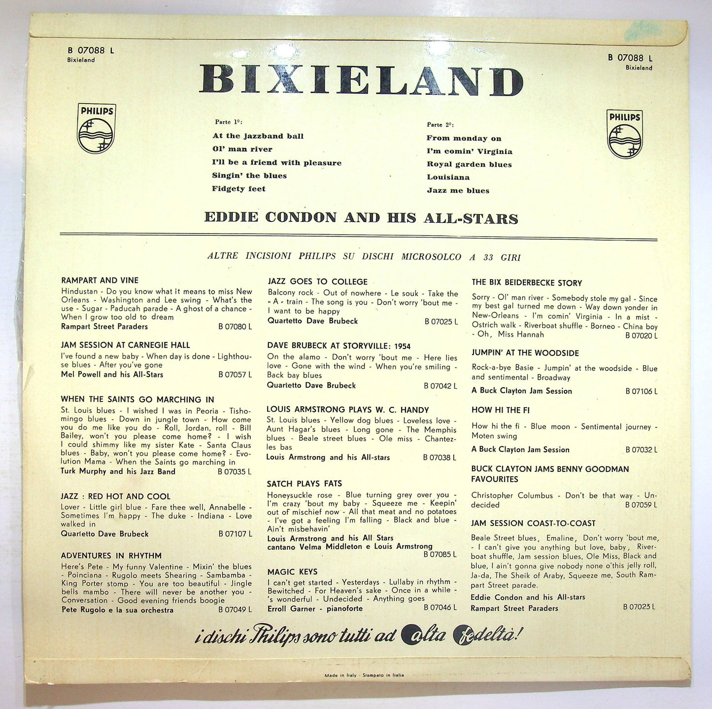 EBOND Eddie Condon And His All-Stars - Bixieland Vinile V072083