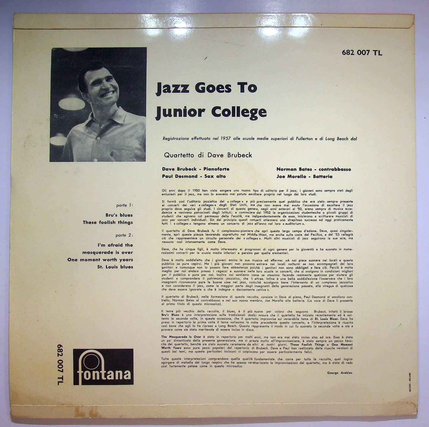 EBOND The Dave Brubeck Quartet - Jazz Goes To Junior College Vinile V072112