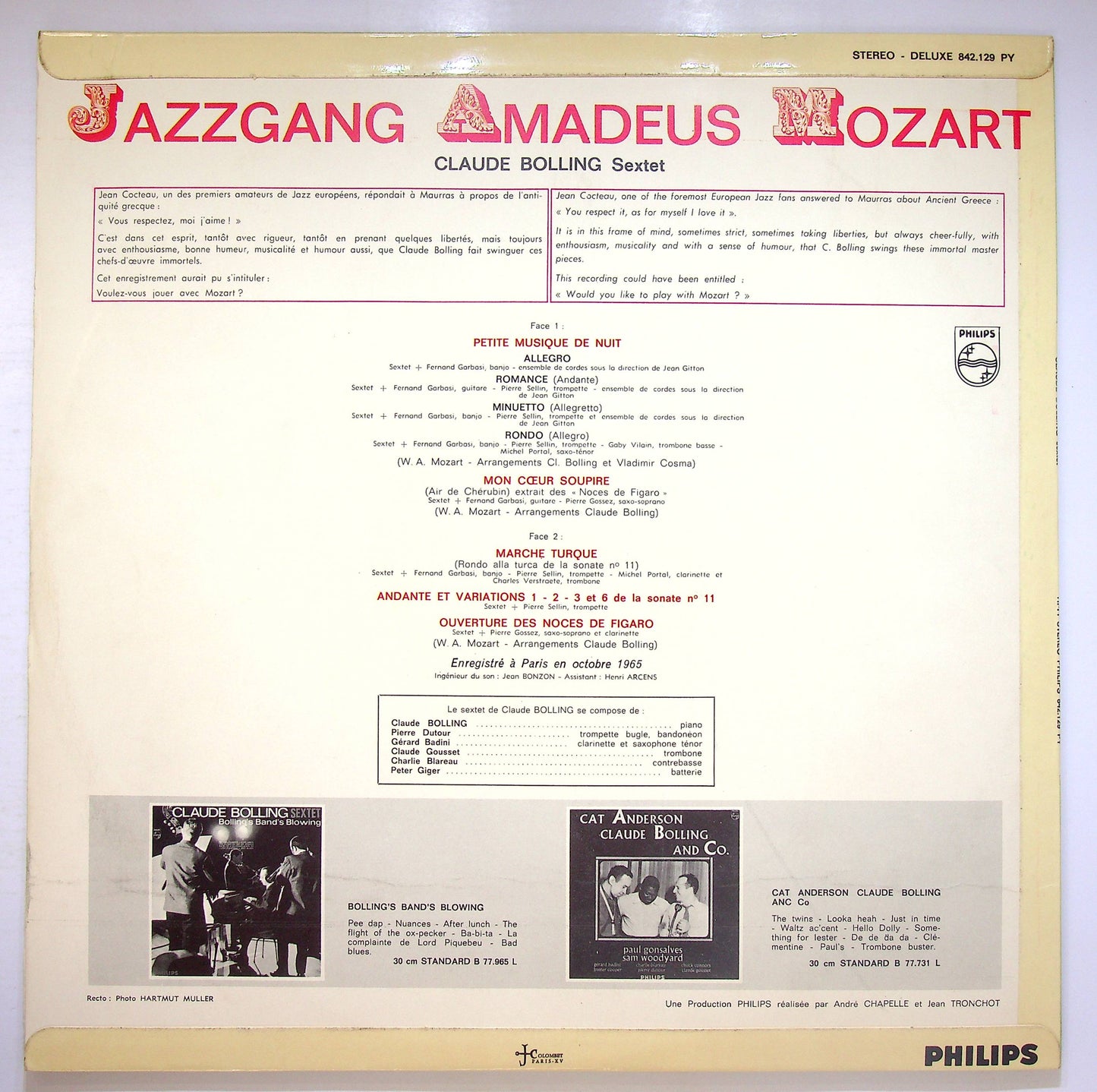 EBOND Claude Bolling - Jazzgang Amadeus Mozart Vinile V073024