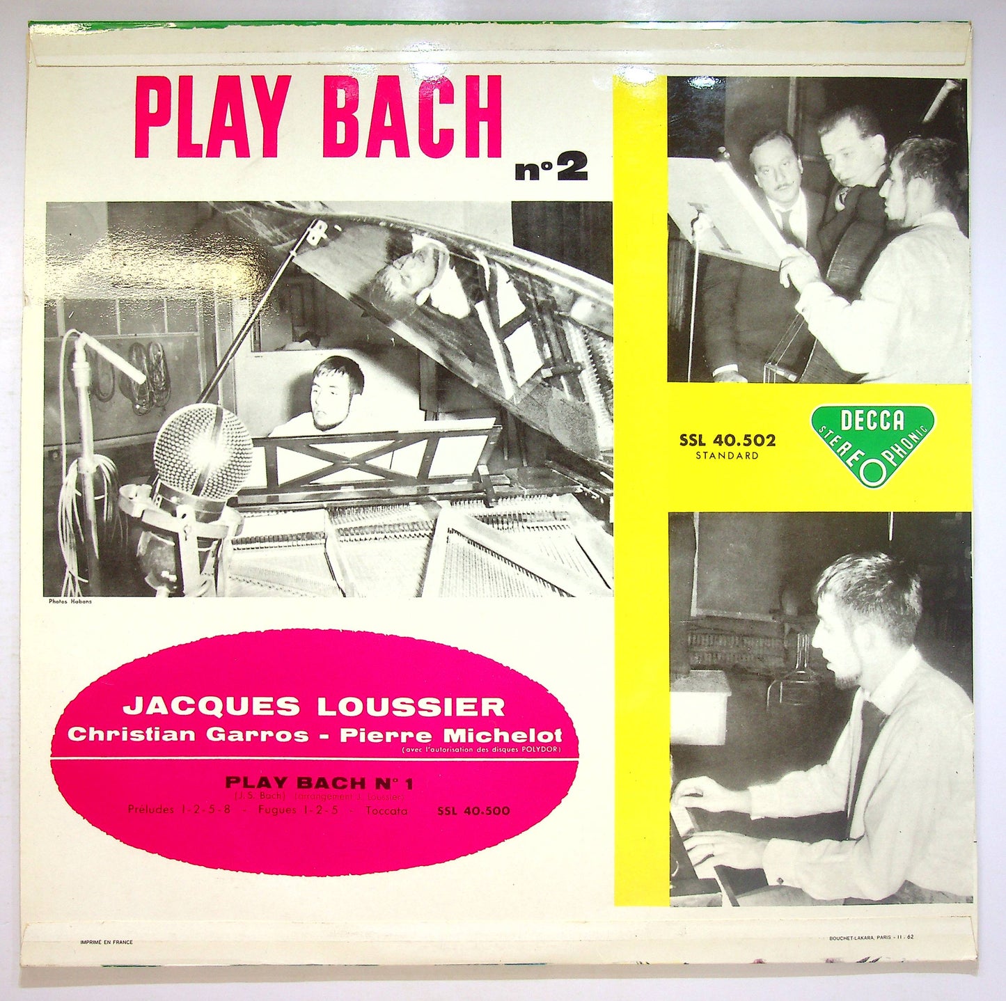 EBOND Jacques Loussier - Michelot - Garros - Play Bach N° 2 Vinile V073027