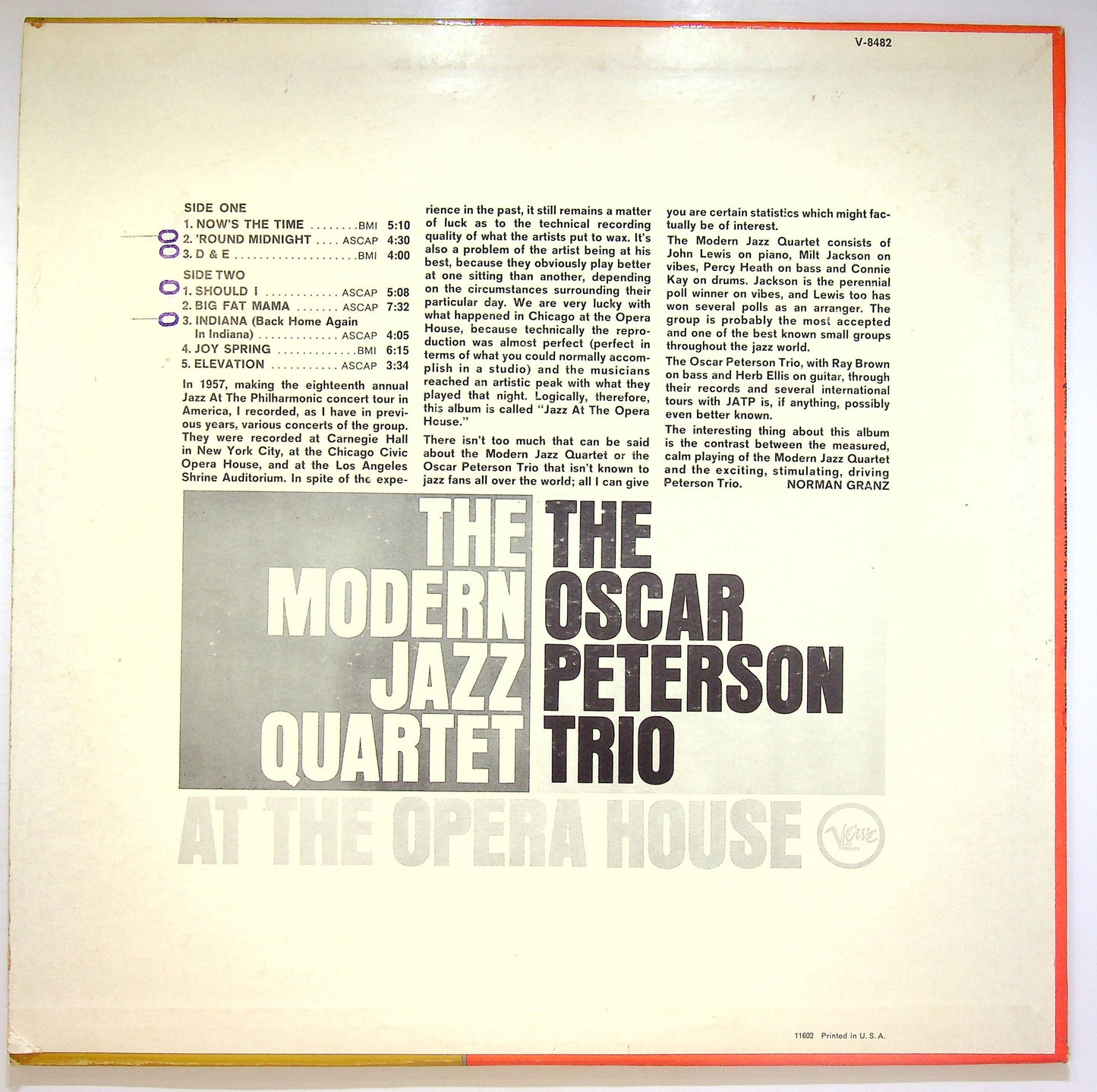 EBOND The Modern Jazz Quartet - At The Opera House Vinile V073028