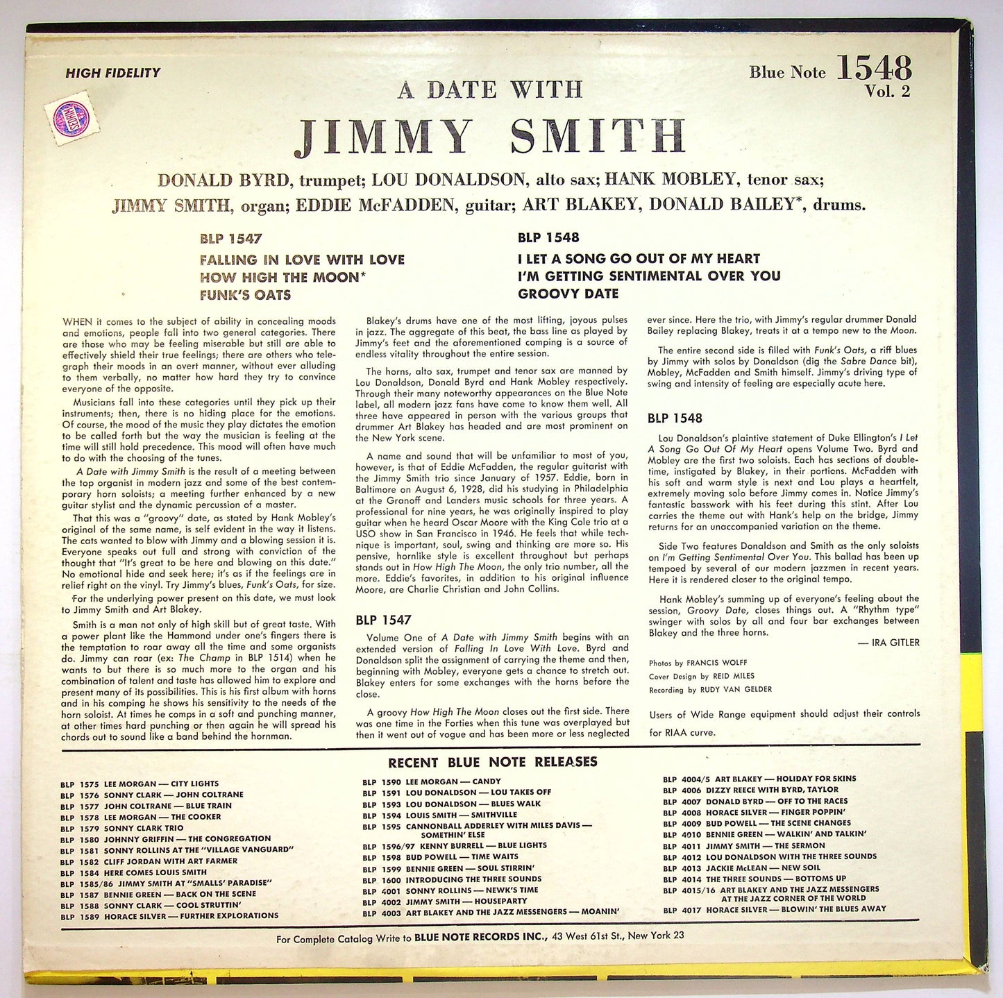 EBOND Jimmy Smith - A Date With Jimmy Smith Vol 2 Vinile V073040