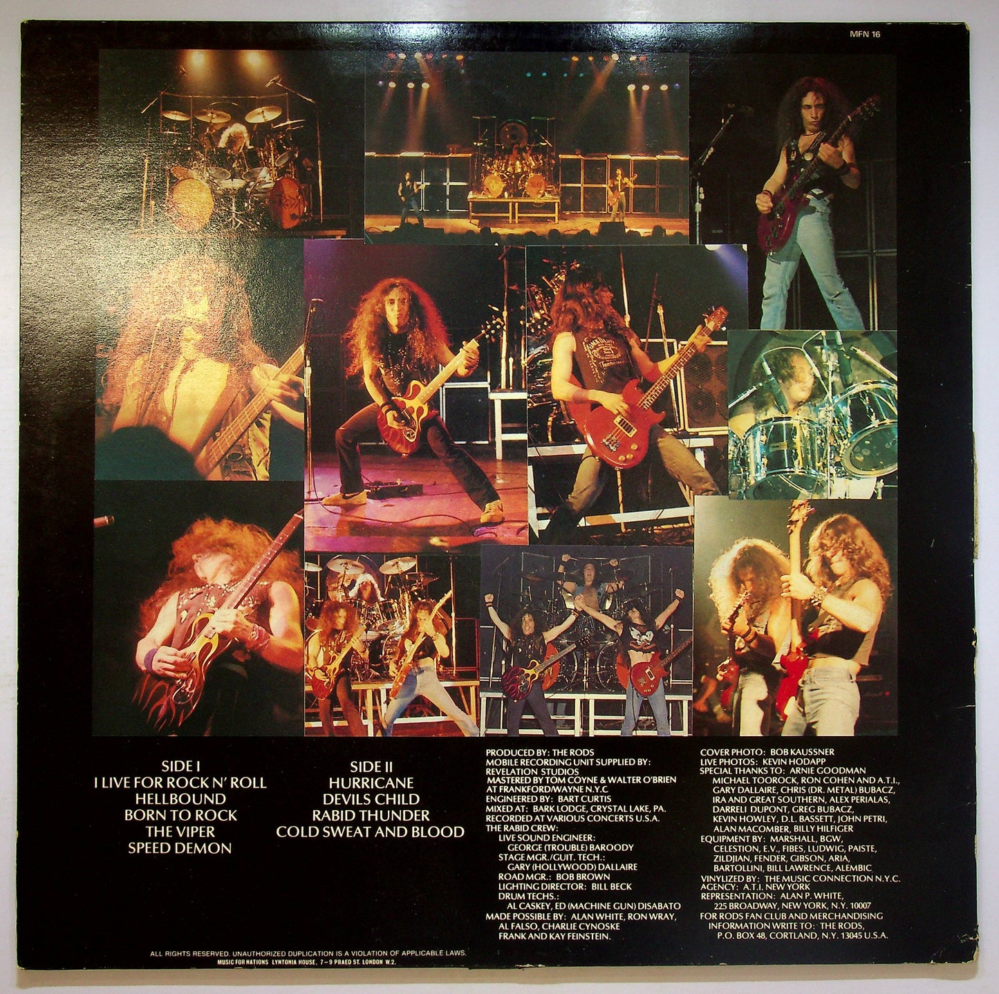 EBOND The Rods - Live Vinile V073072