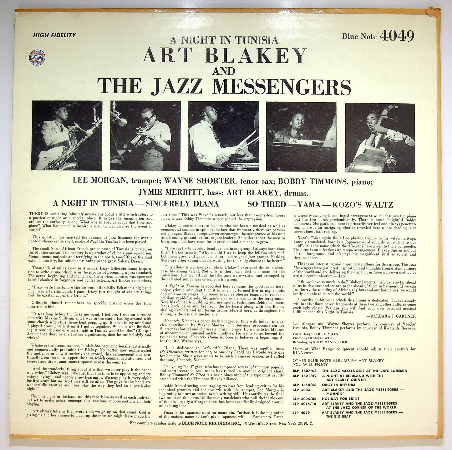 EBOND Art Blakey & The Jazz Messengers - A Night In Tunisia Vinile V073082