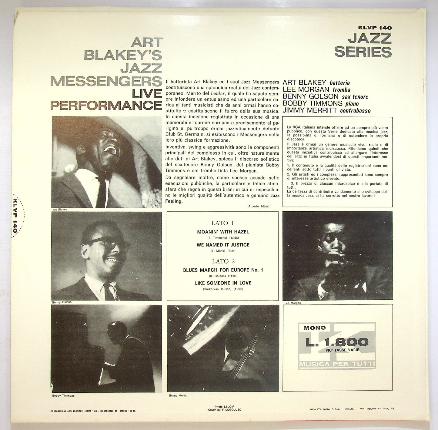 EBOND Art Blakey's Jazz Messengers - Live Performance Vinile V073126