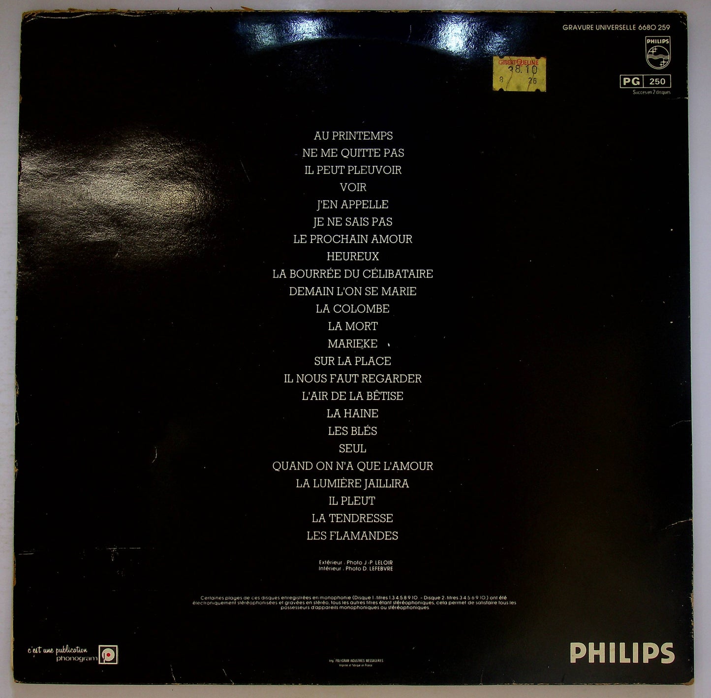 EBOND Jacques Brel - Ne Me Quitte Pas Vinile V073136
