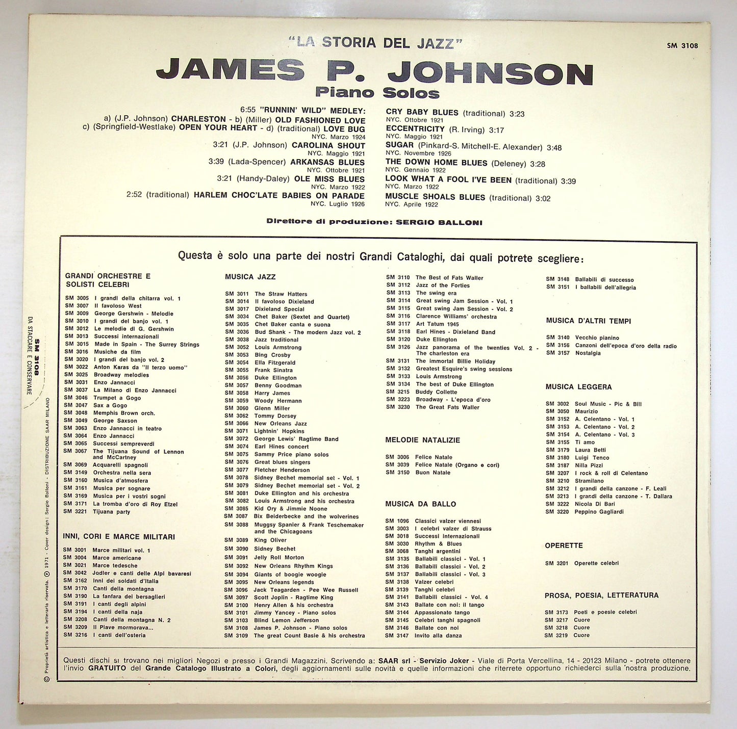 EBOND James P. Johnson - Piano Solos Vinile V074057