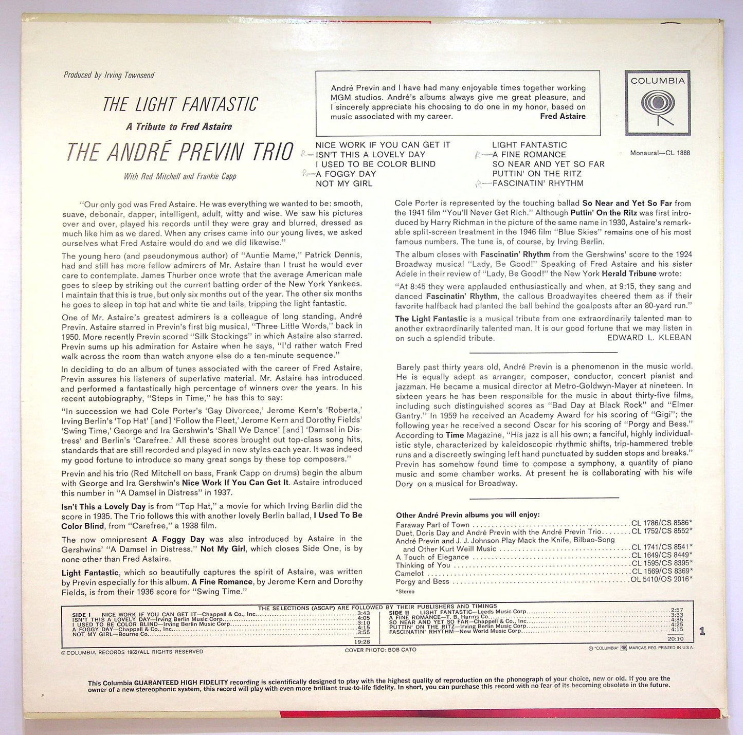 EBOND The Light Fantastic A Tribute To Fred Astaire Vinile V074108