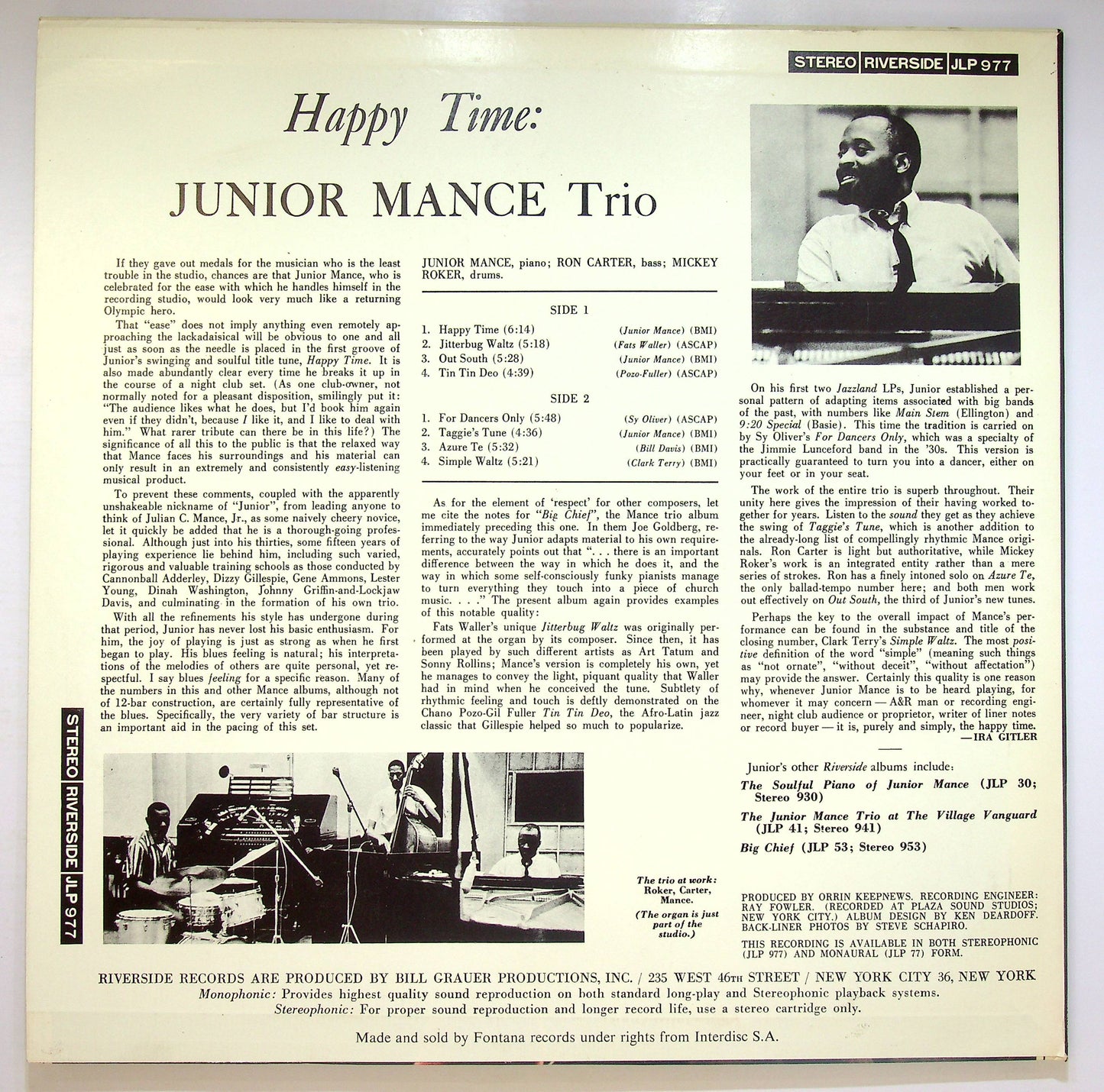 EBOND Junior Mance Trio - Happy Time Vinile V074131