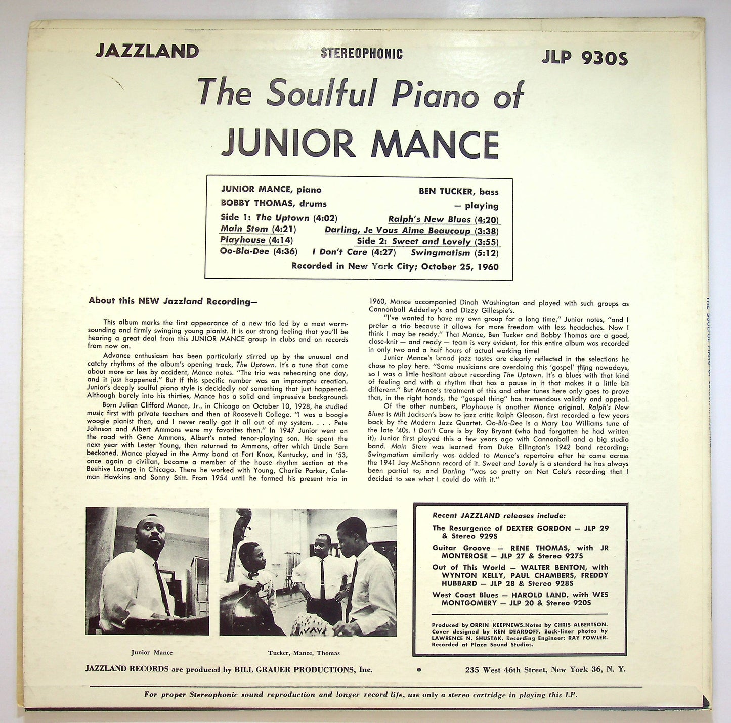 EBOND Junior Mance - The Soulful Piano Of Junior Mance Vinile V074132