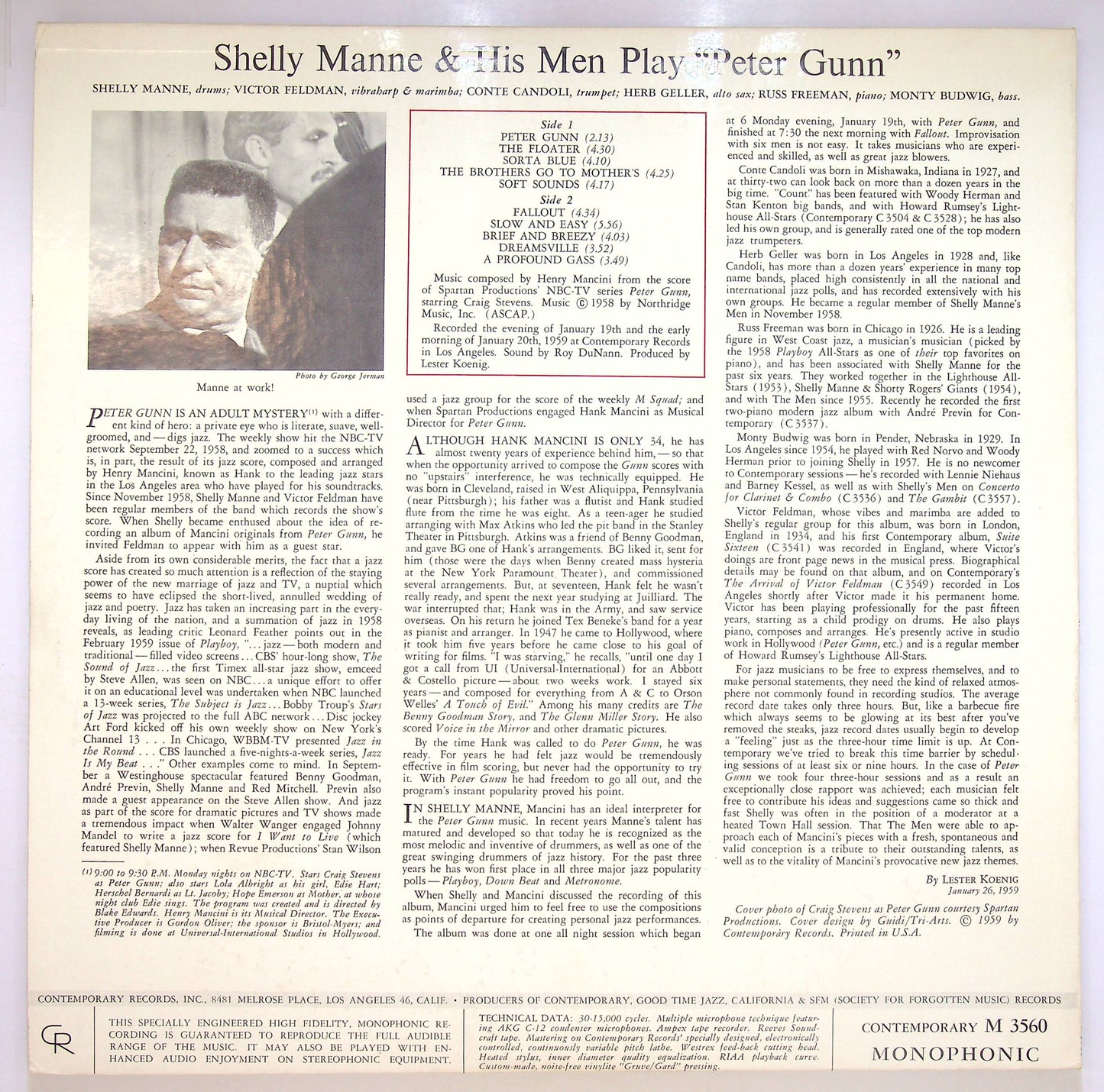EBOND Shelly Manne & His Men - Play Peter Gunn Vinile V075006