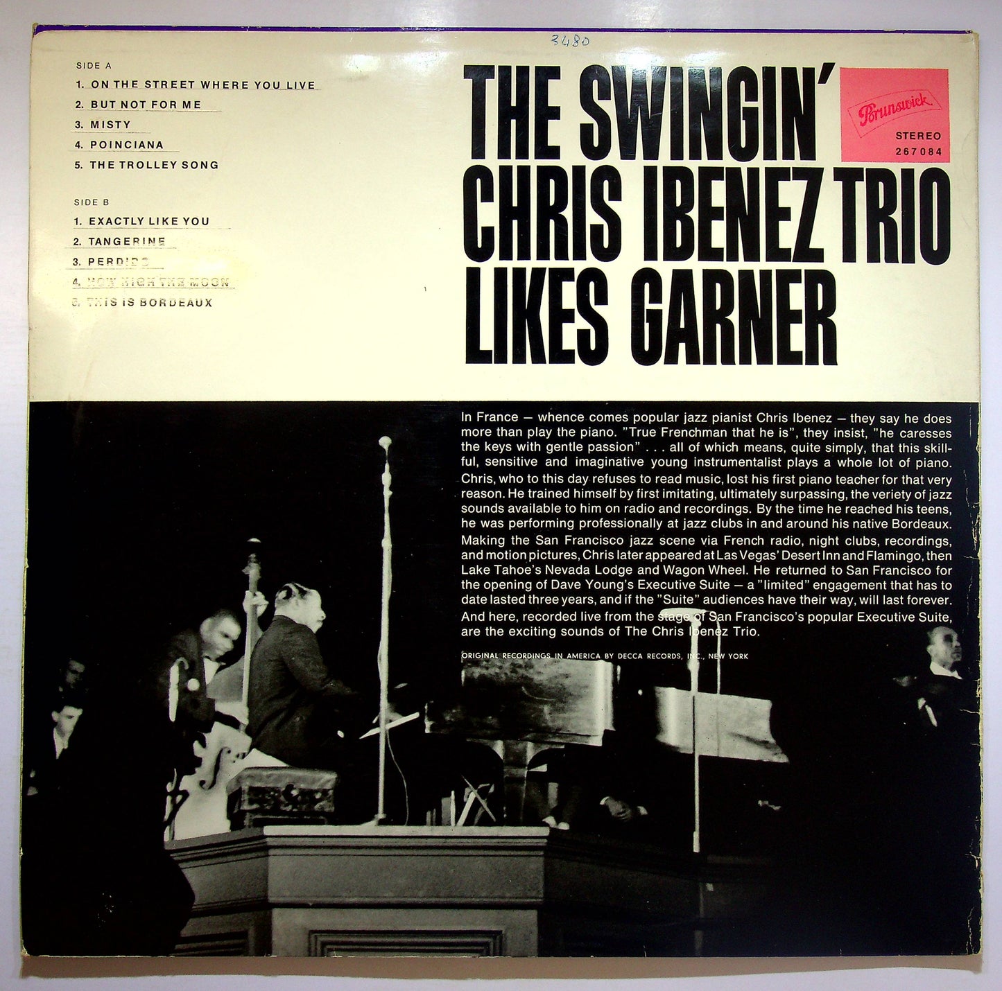 EBOND The Swingin' Chris Ibenez Trio Likes Garner Vinile V075020