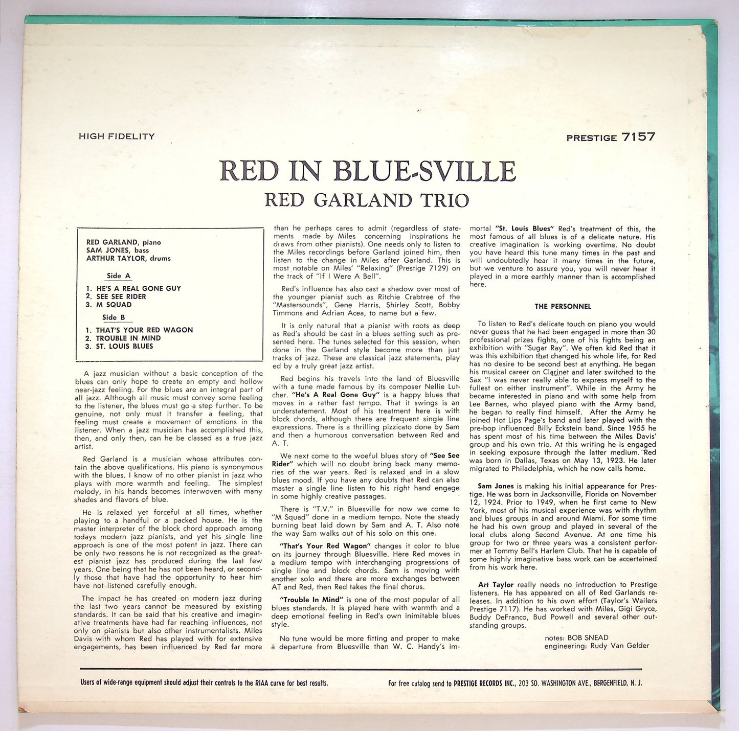 EBOND Red Garland - Red In Bluesville Vinile V075021