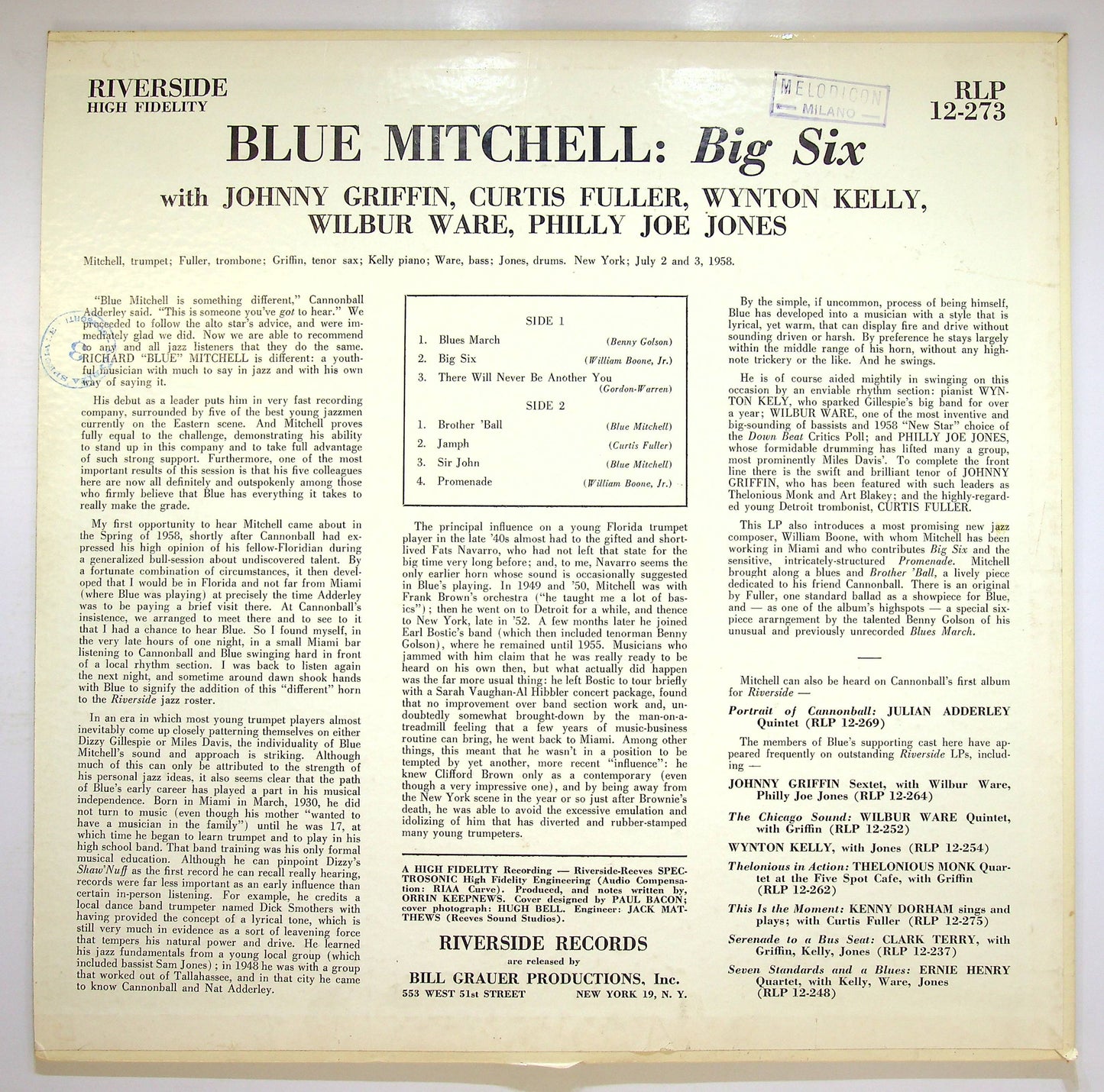 EBOND Blue Mitchell - Big 6 Vinile V075025