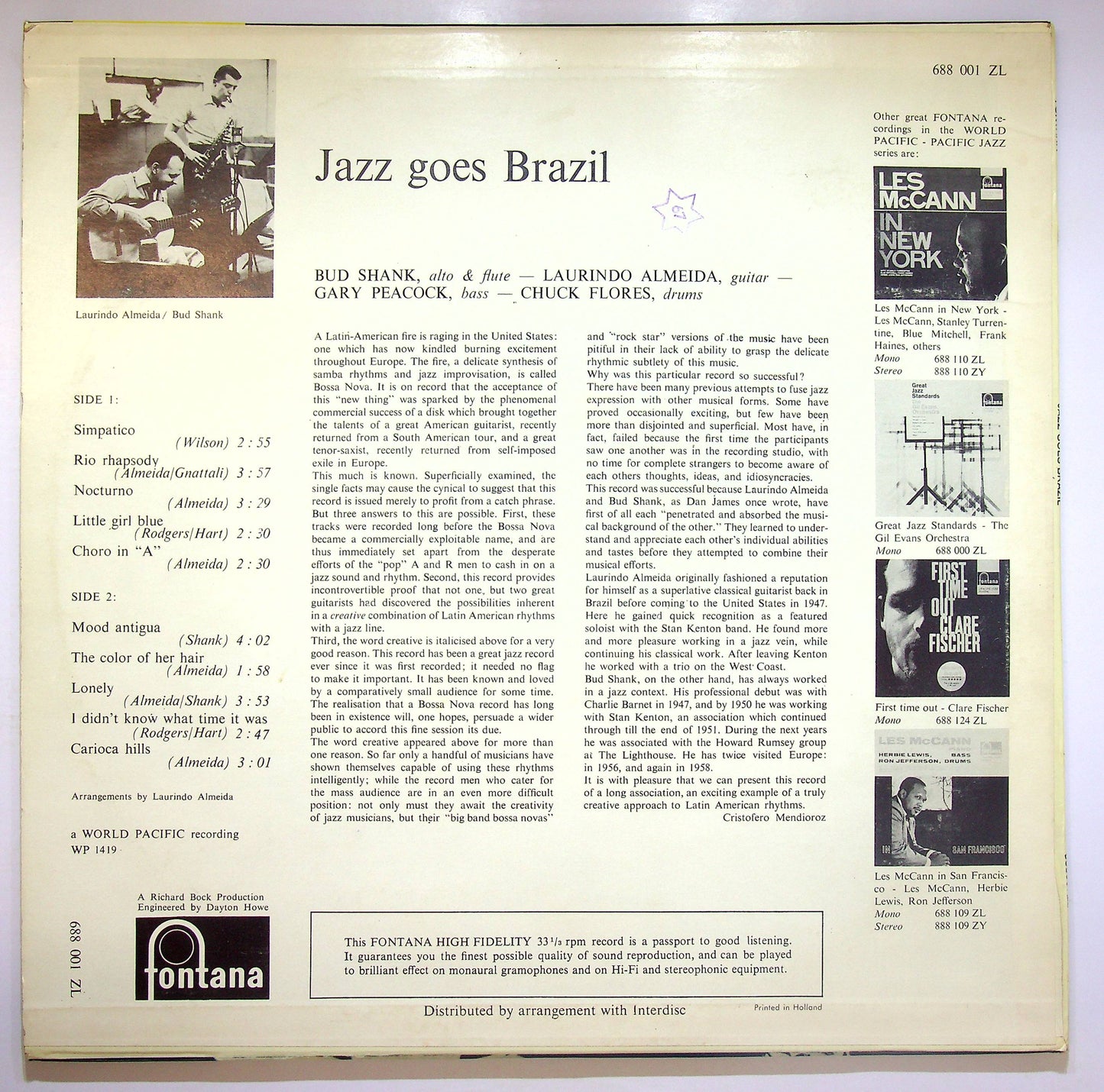 EBOND Laurindo Almeida & Bud Shank - Jazz Goes Brazil Vinile V075028