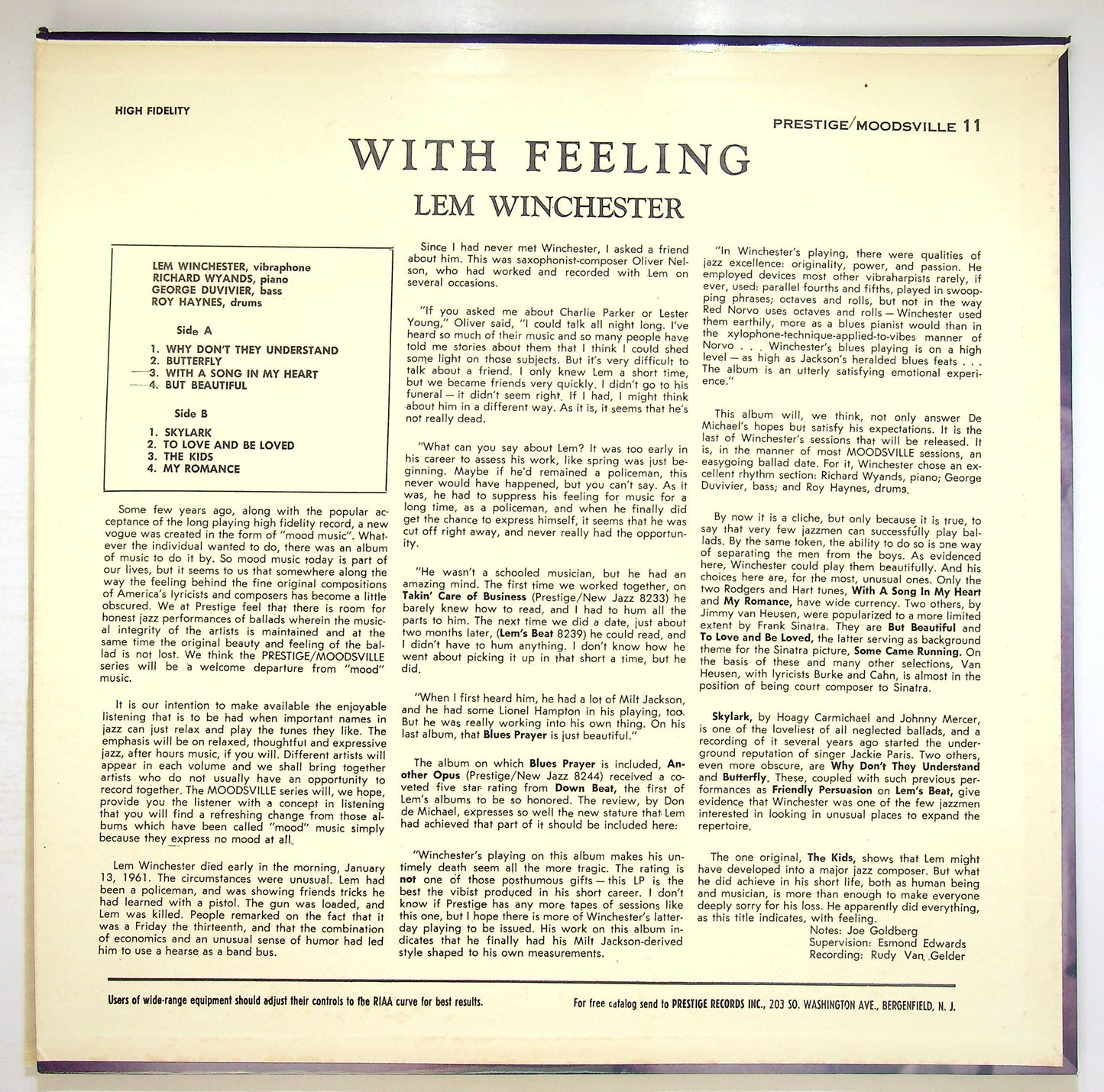 EBOND Lem Winchester - With Feeling Vinile V075039