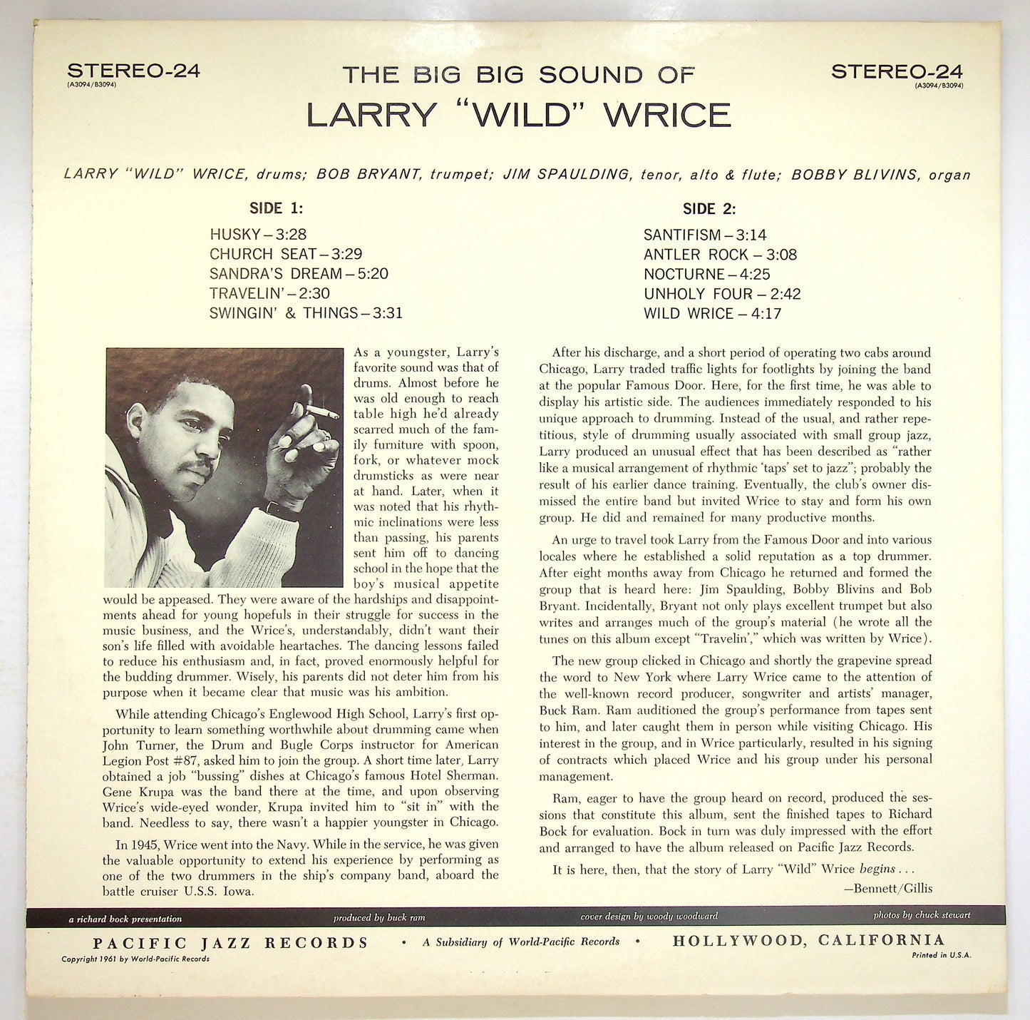 EBOND Wild! The Big Big Sound Of Larry ''Wild'' Wrice Vinile V075045