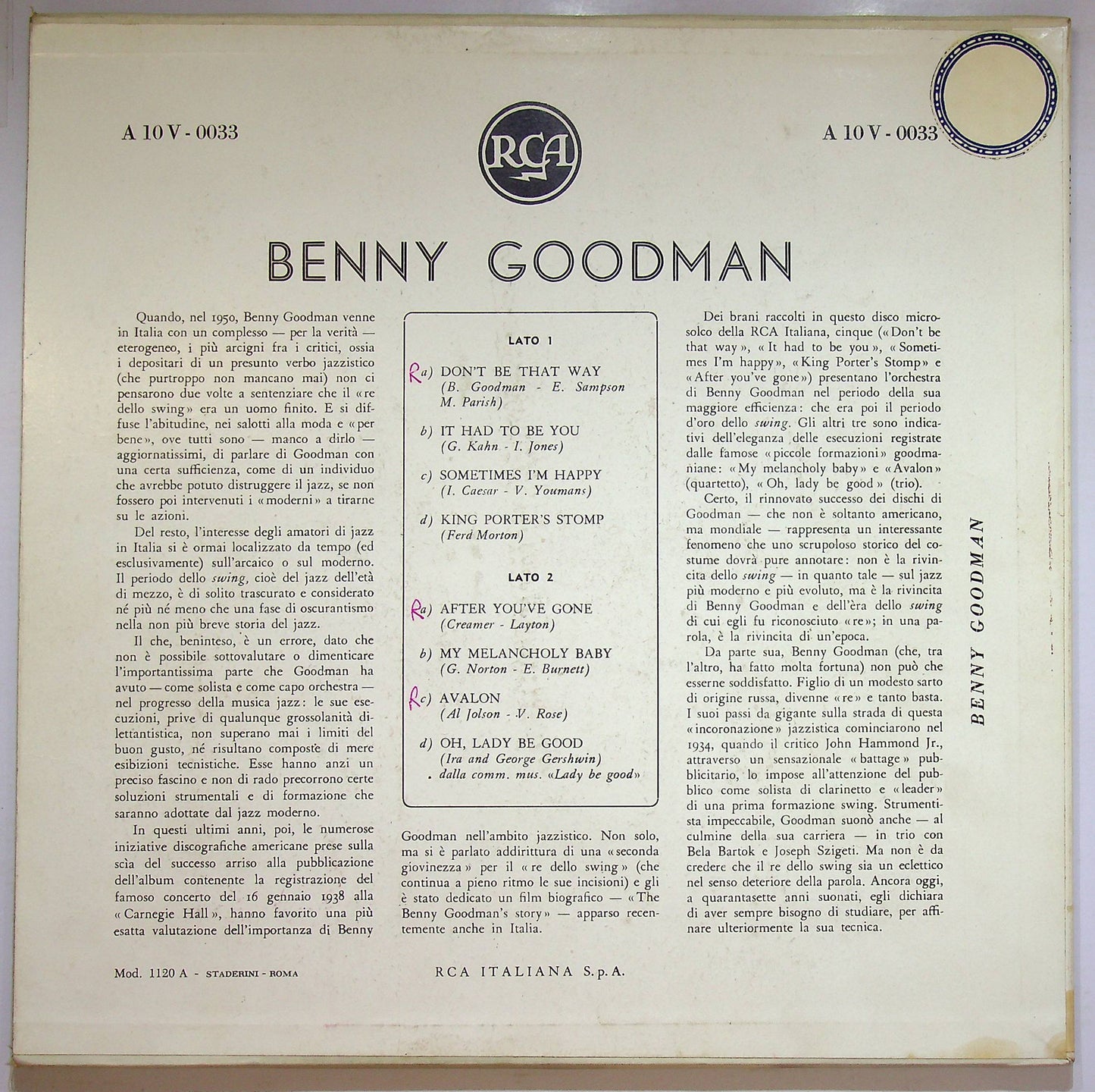 EBOND Benny Goodman - The Golden Age Of Swing Vinile V075051