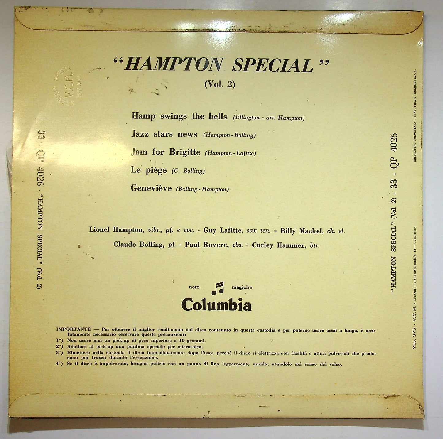 EBOND Lionel Hampton - Hampton Special Volume 2 Vinile V075058