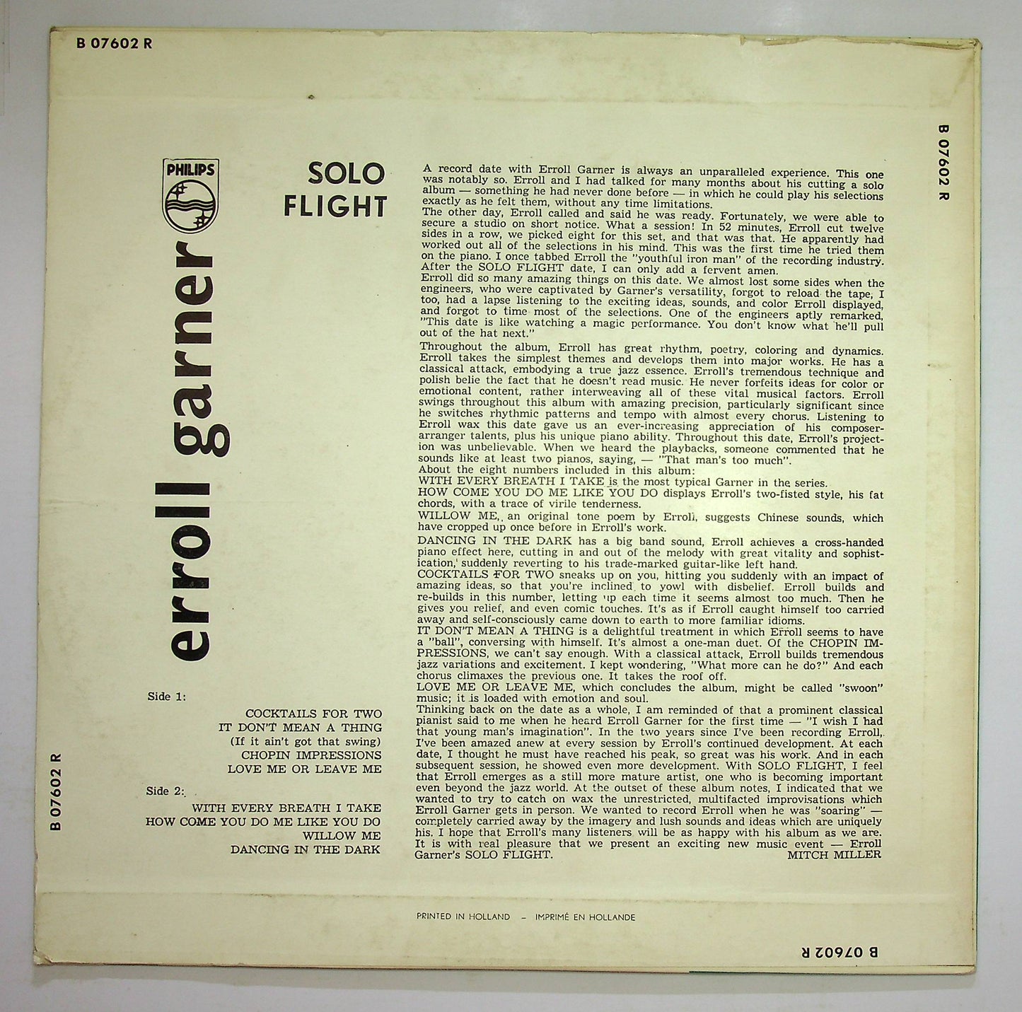 EBOND Erroll Garner - Solo Flight Vinile V075066