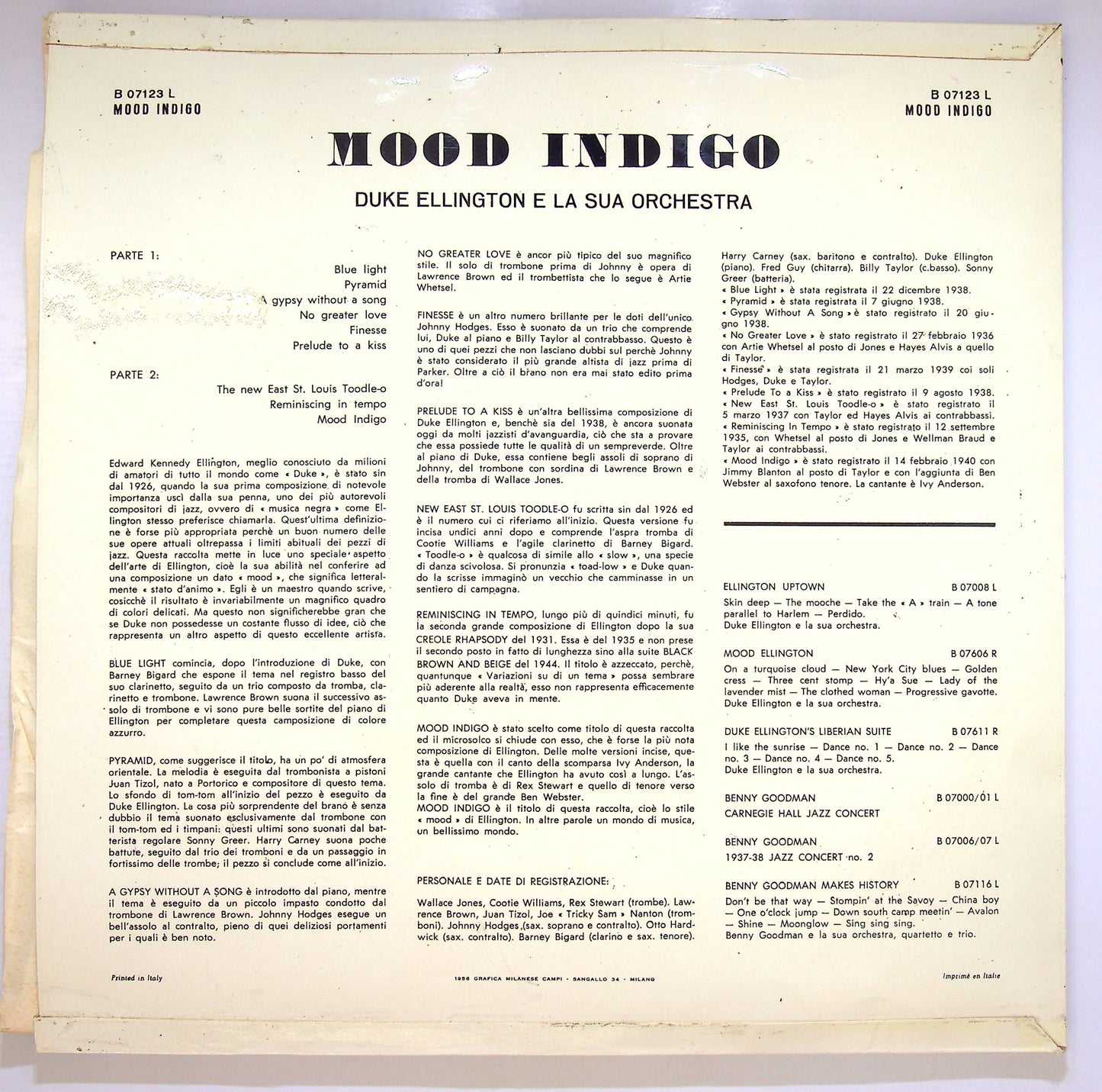 EBOND Duke Ellington And His Orchestra - Mood Indigo Vinile V075085