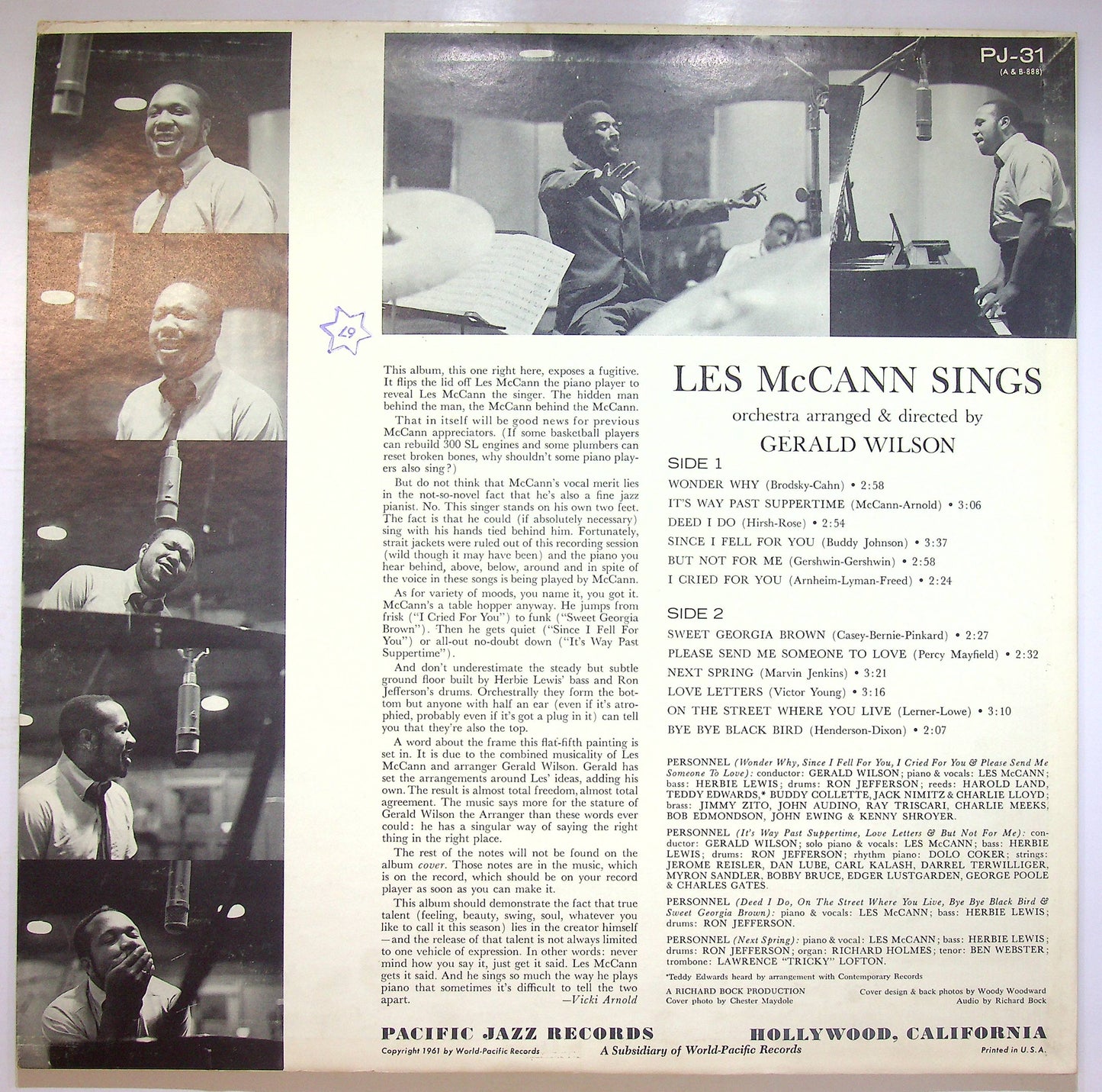 EBOND Les McCann - Les McCann Sings Vinile V075093