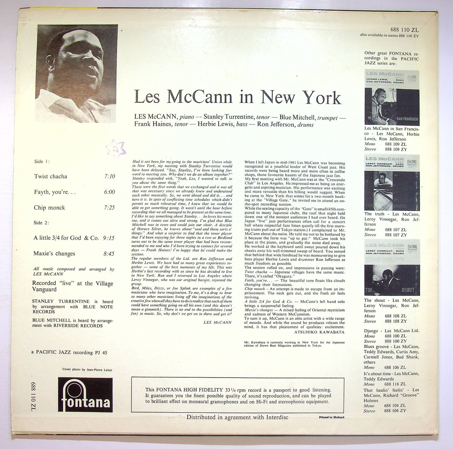 EBOND Les McCann - In New York Vinile V075094