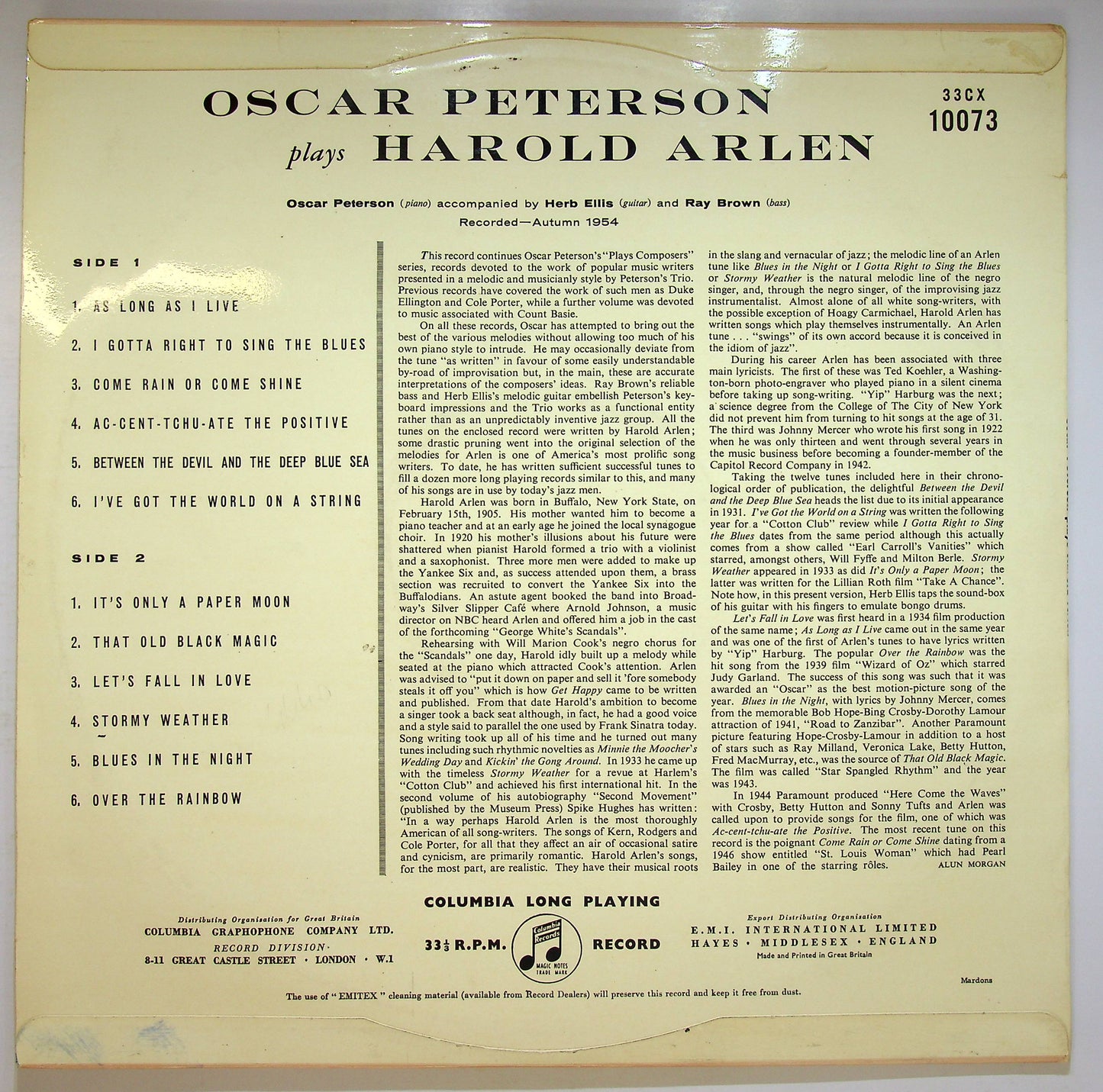 EBOND Oscar Peterson - Plays Harold Arlen Vinile V075096