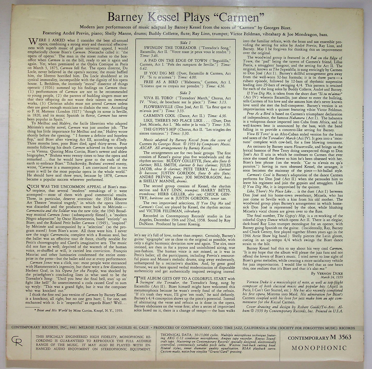 EBOND Barney Kessel - Modern Jazz Performances Bizet's Carmen Vinile V075097