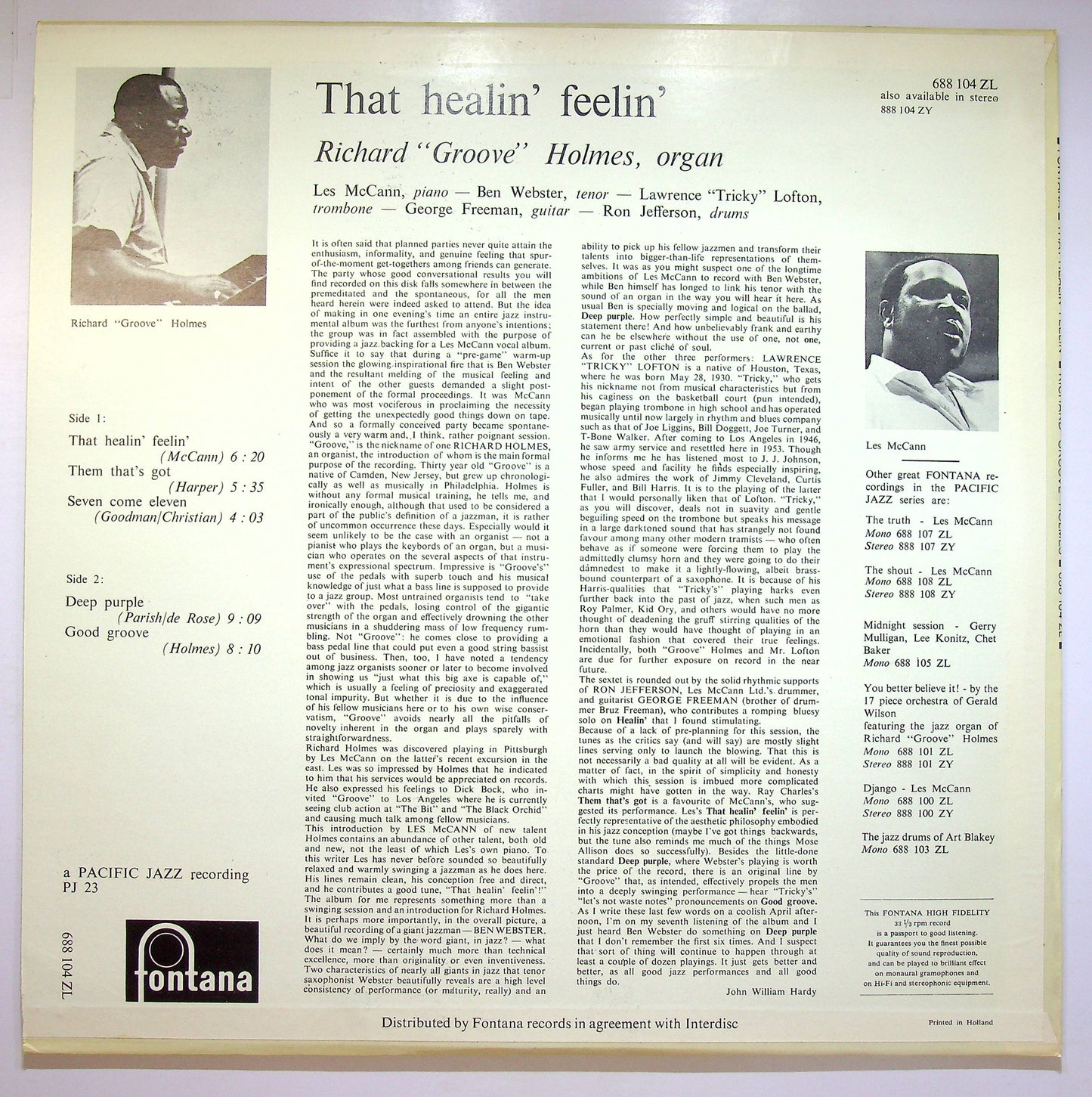 EBOND Richard ''Groove'' Holmes - That Healin' Feelin' Vinile V075115