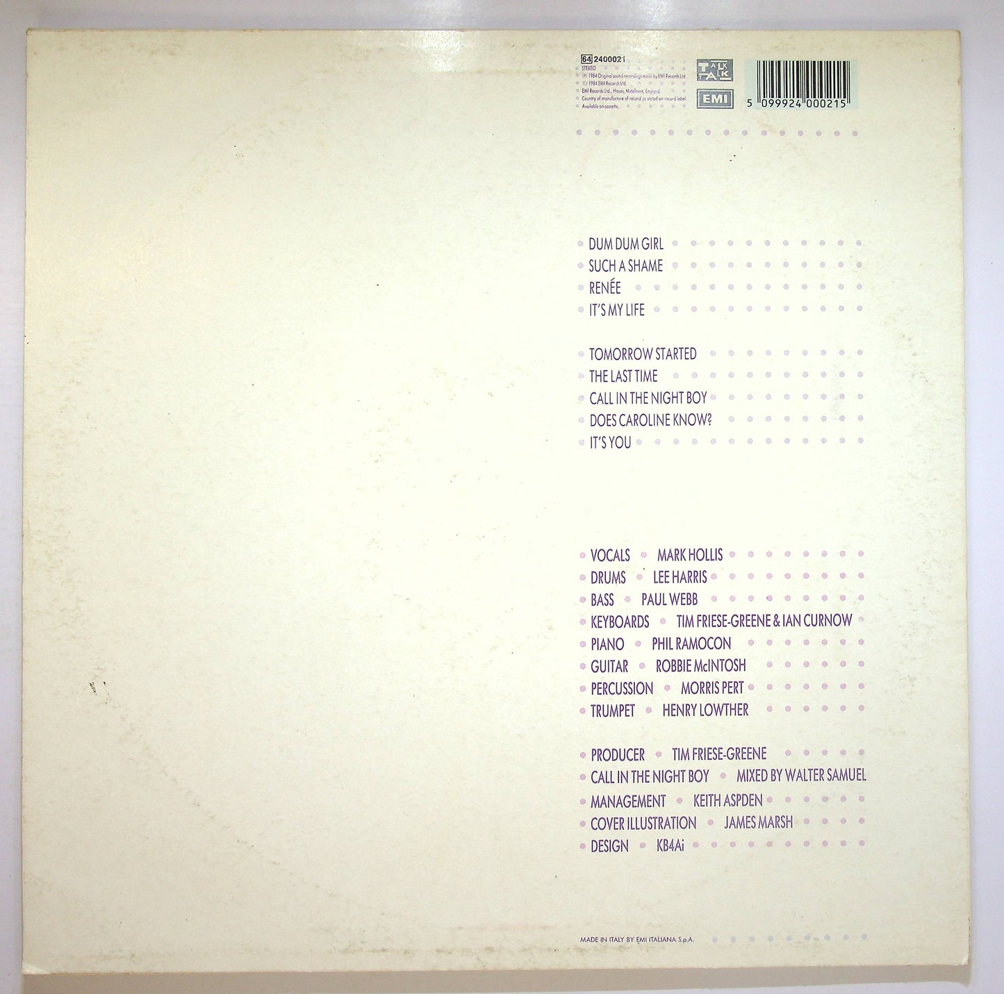 EBOND Talk Talk - It's My Life Vinile V077109