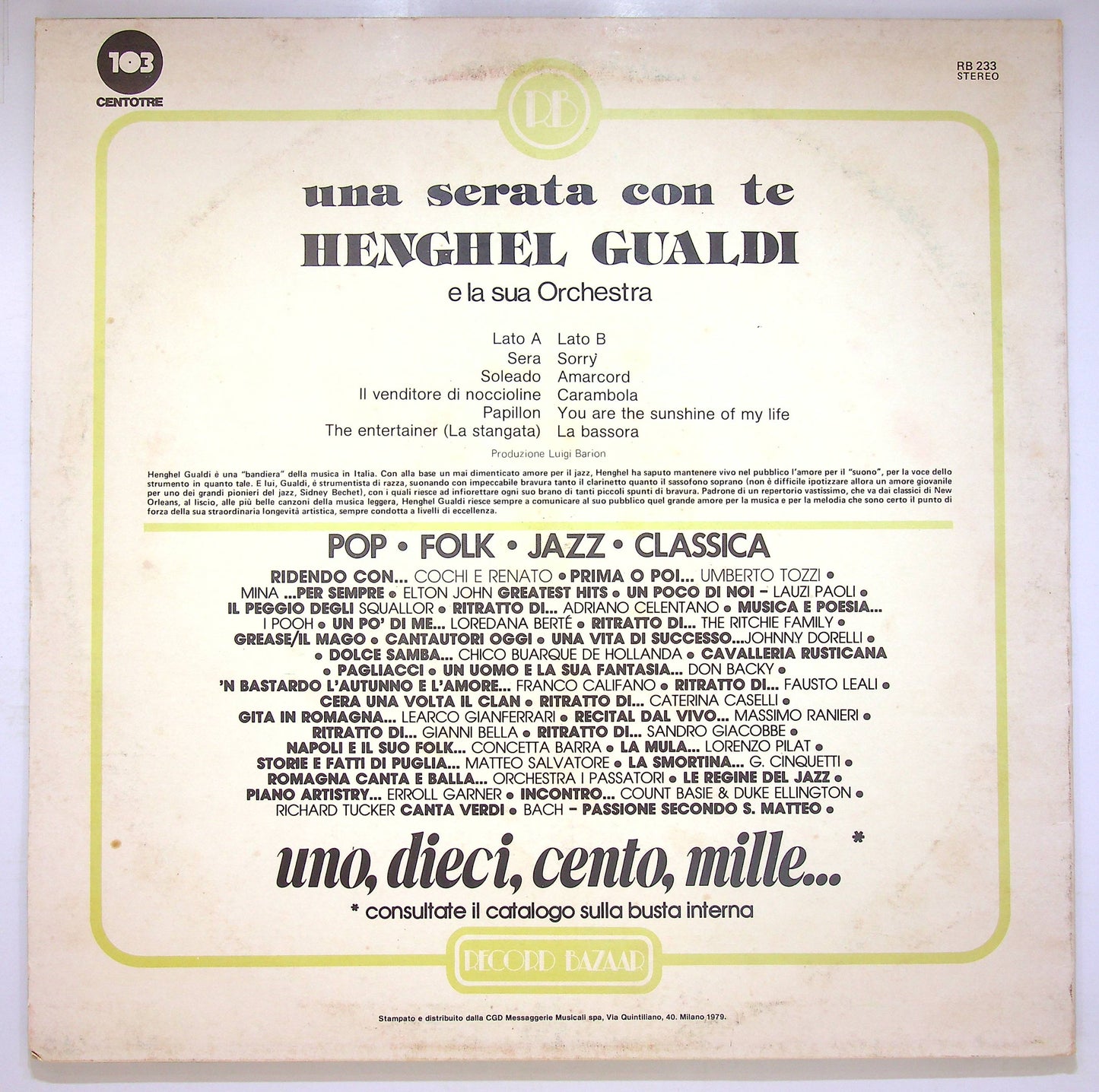 EBOND Henghel Gualdi E La Sua Orchestra - Una Serata Con Te Vinile V079000