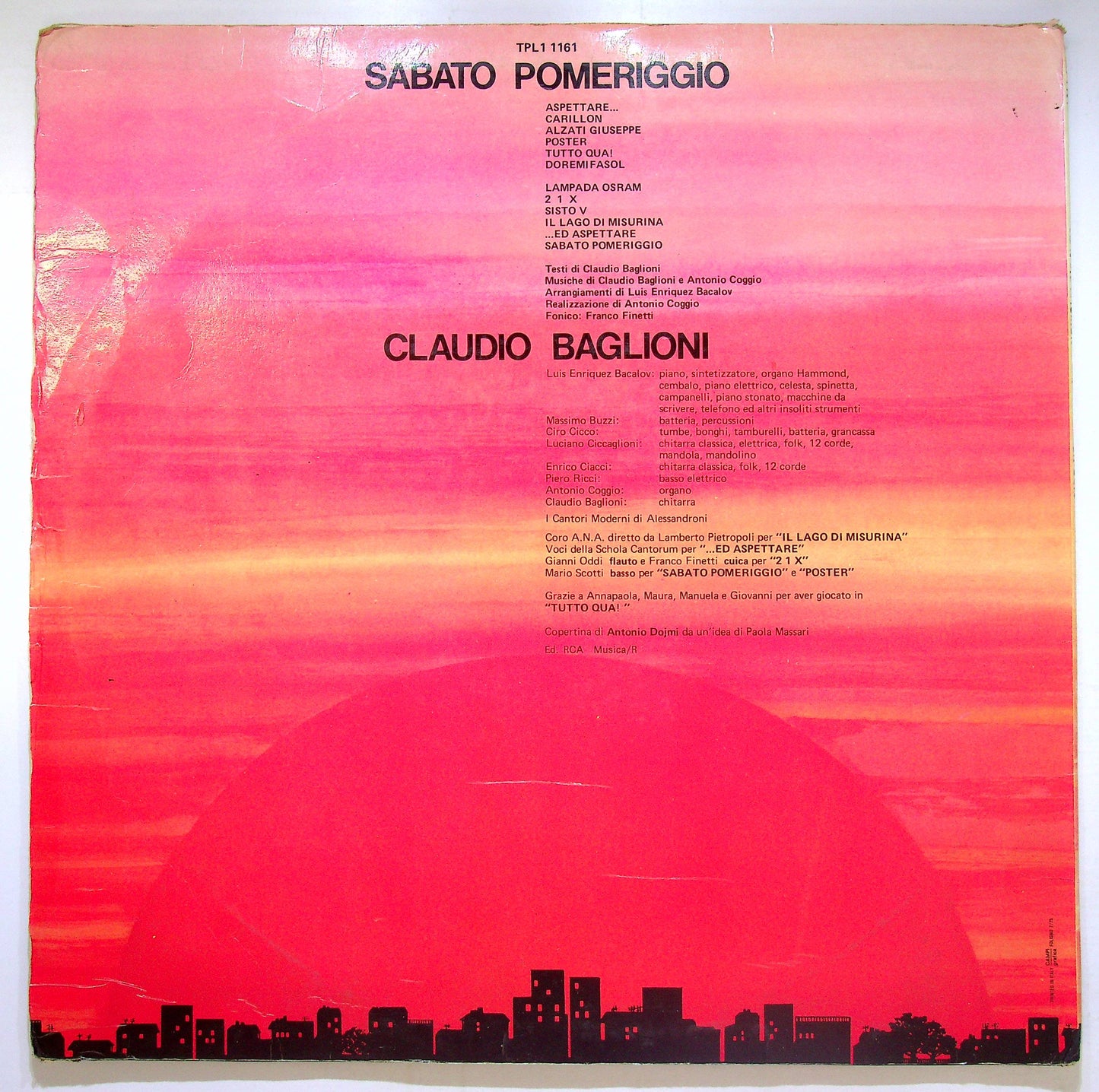 EBOND Claudio Baglioni - Sabato Pomeriggio Vinile V080003