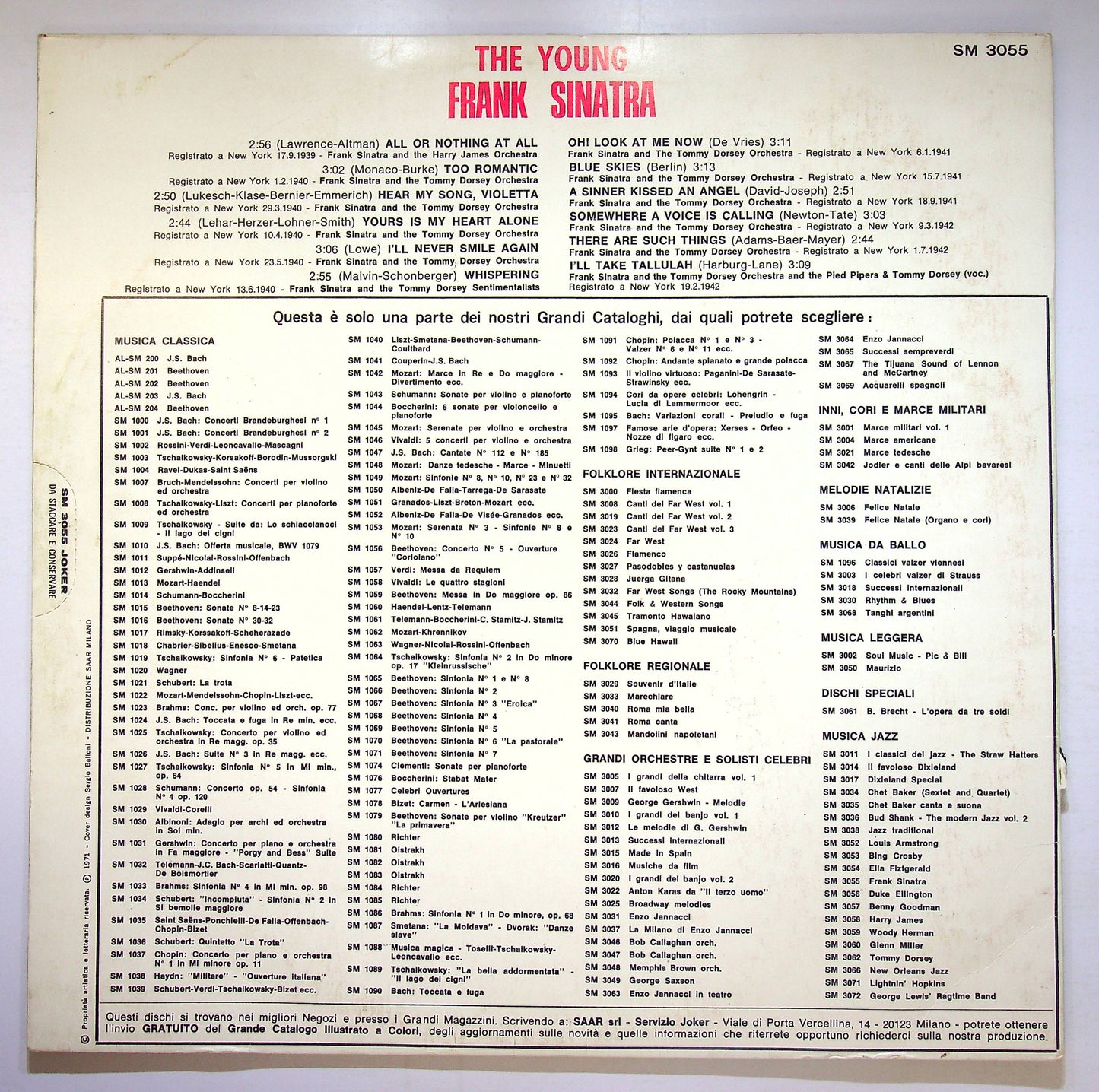 EBOND Frank Sinatra - The Young Frank Sinatra Vinile V080007