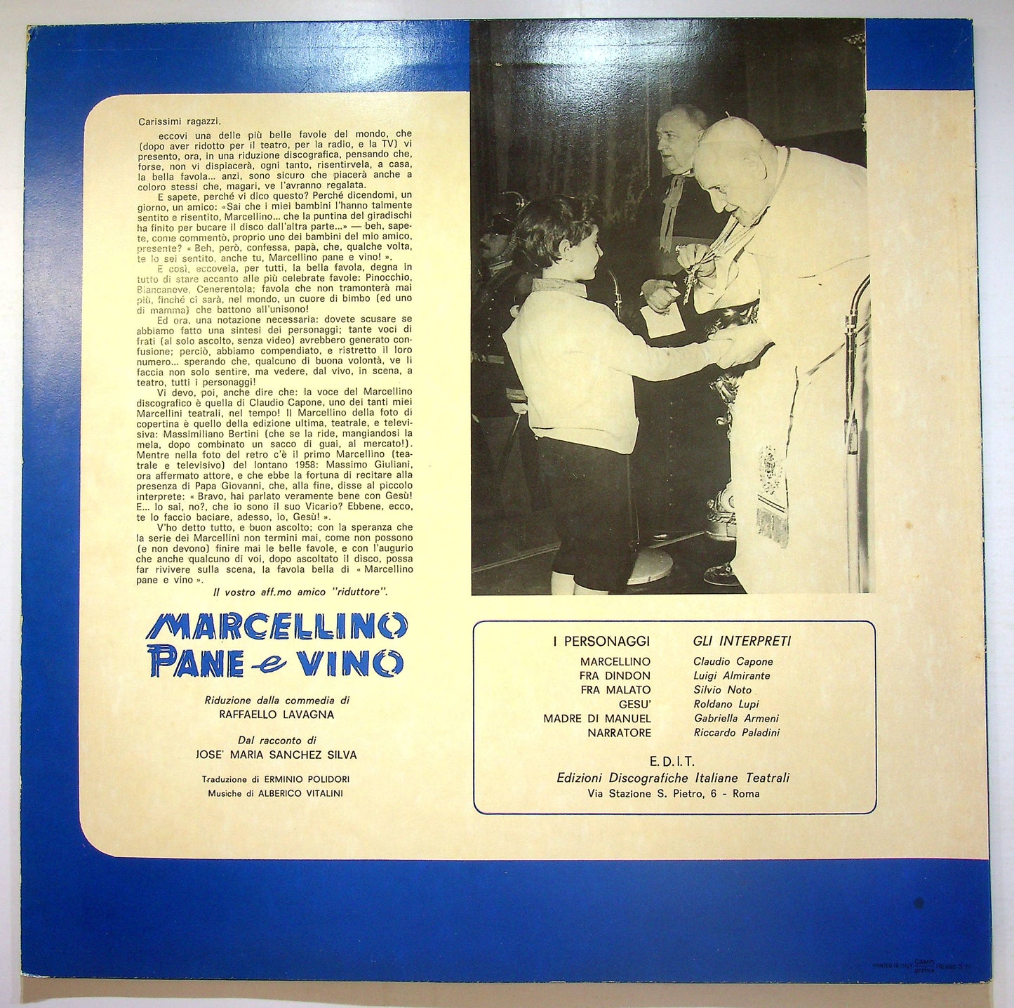EBOND Various - Marcellino Pane E vino Vinile V080030