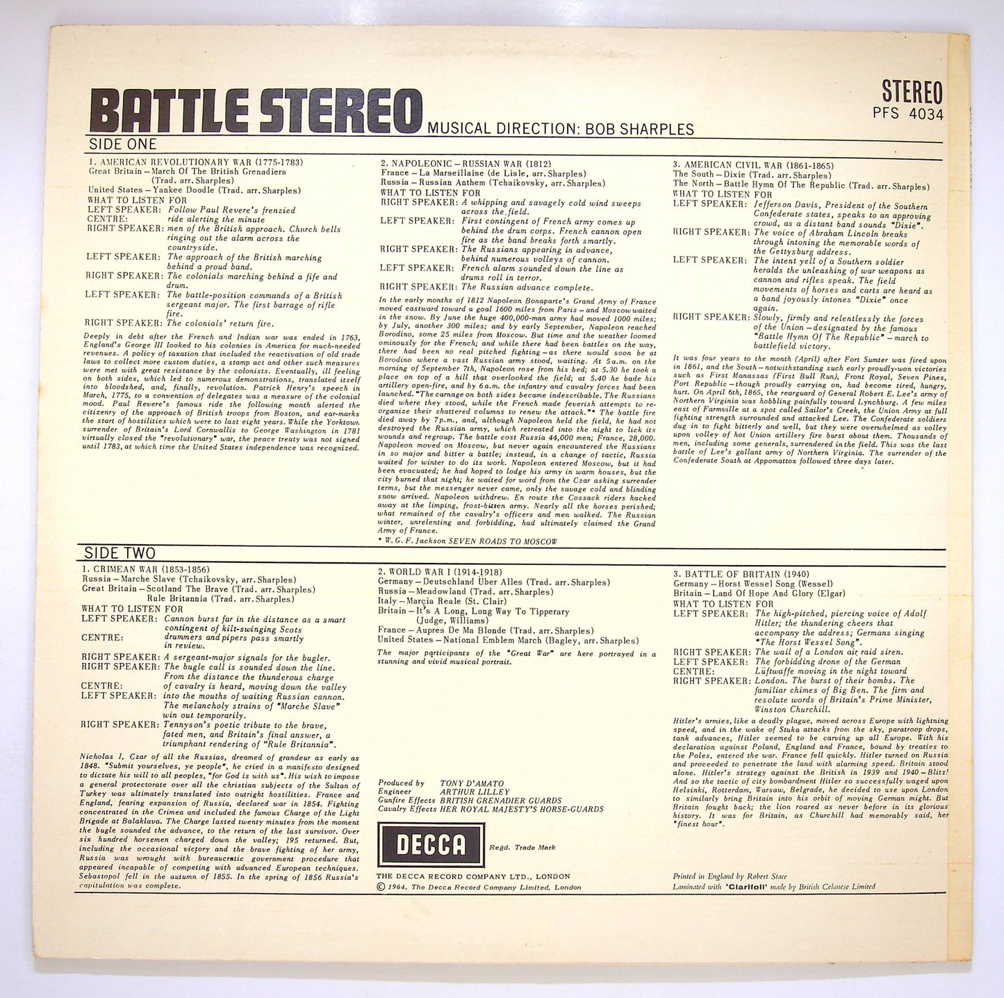 EBOND Bob Sharples - Battle Stereo Vinile V080109
