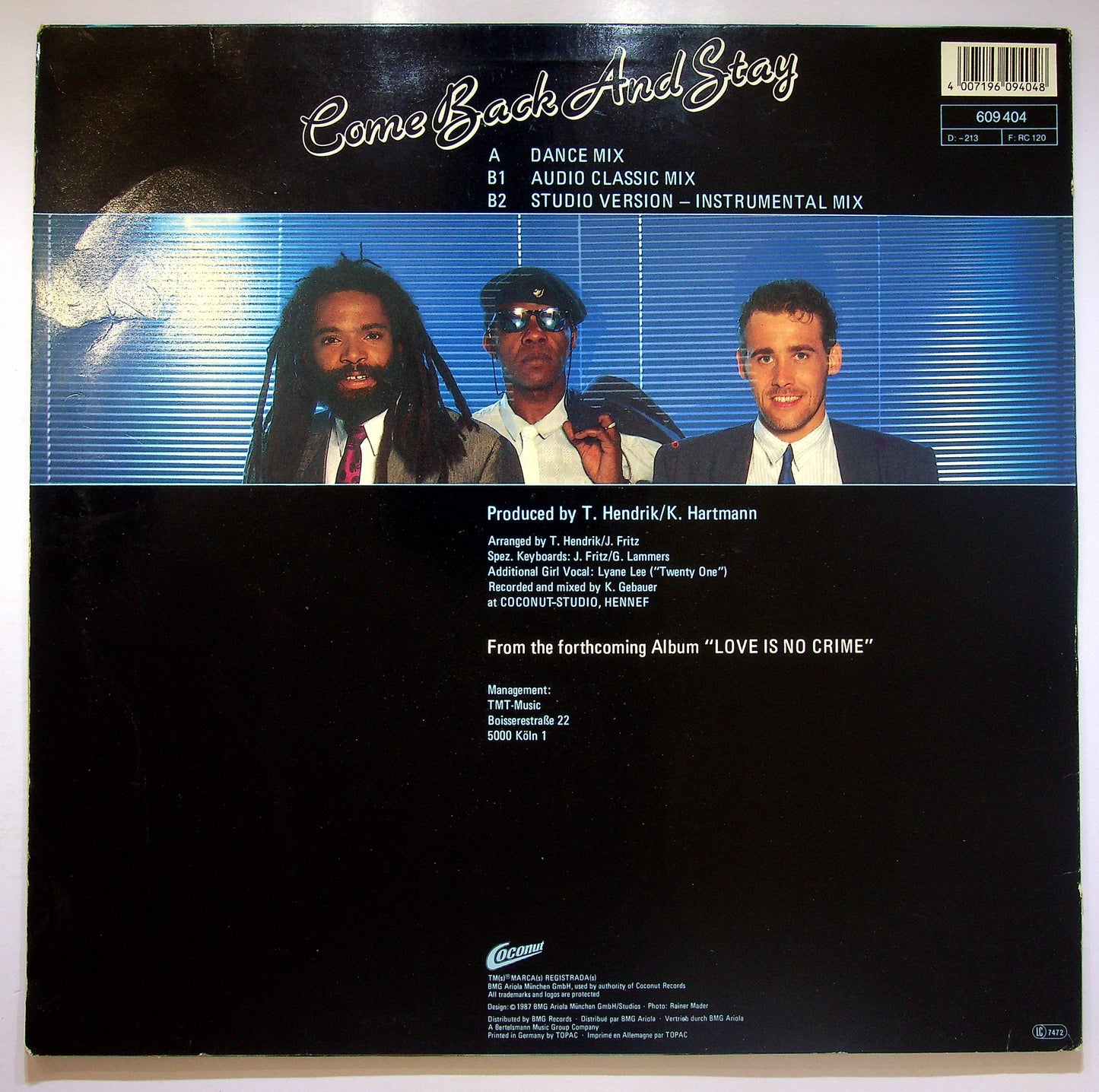 EBOND Bad Boys Blue - Come Back And Stay (BLUE VINYL) Vinile V080139