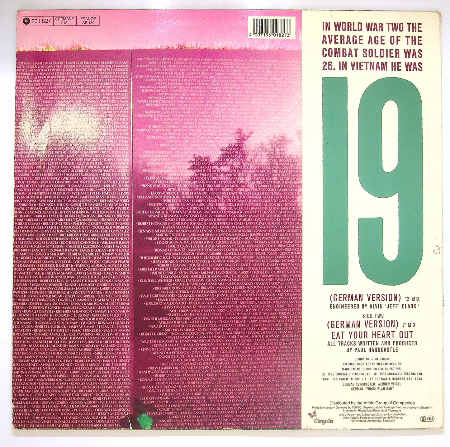 EBOND Paul Hardcastle - 19 (German Version) Vinile V080140