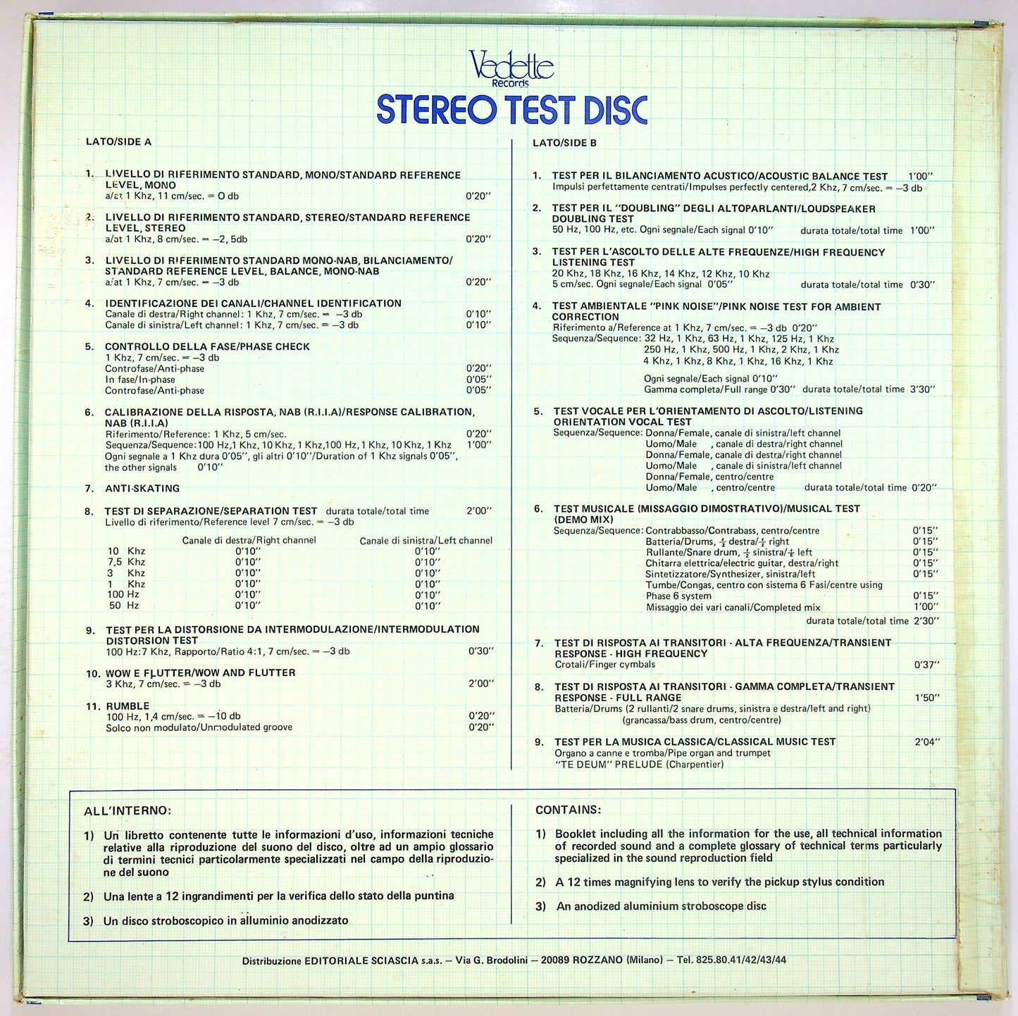 EBOND No Artist - Stereo Test Disc Vinile V081075