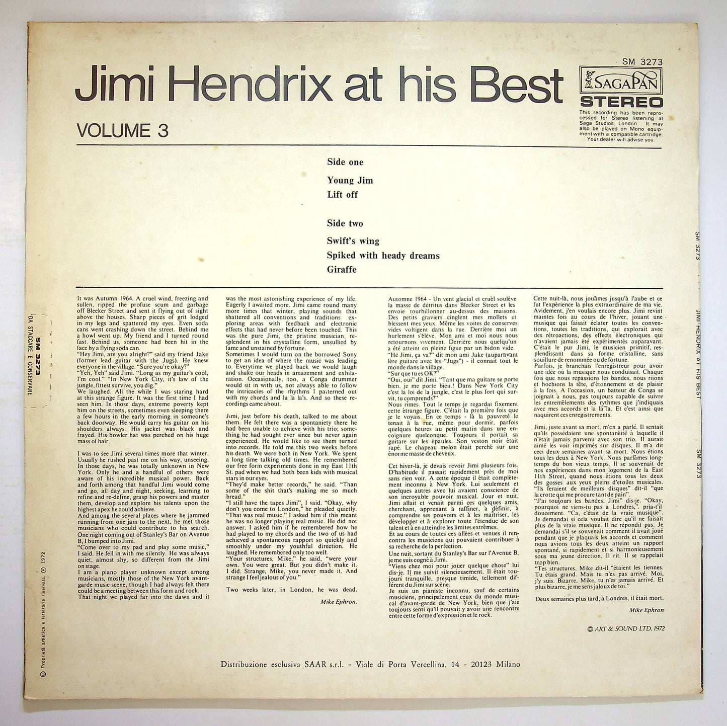 EBOND Jimi Hendrix - Jimi Hendrix At His Best (Volume 3) Vinile V081080