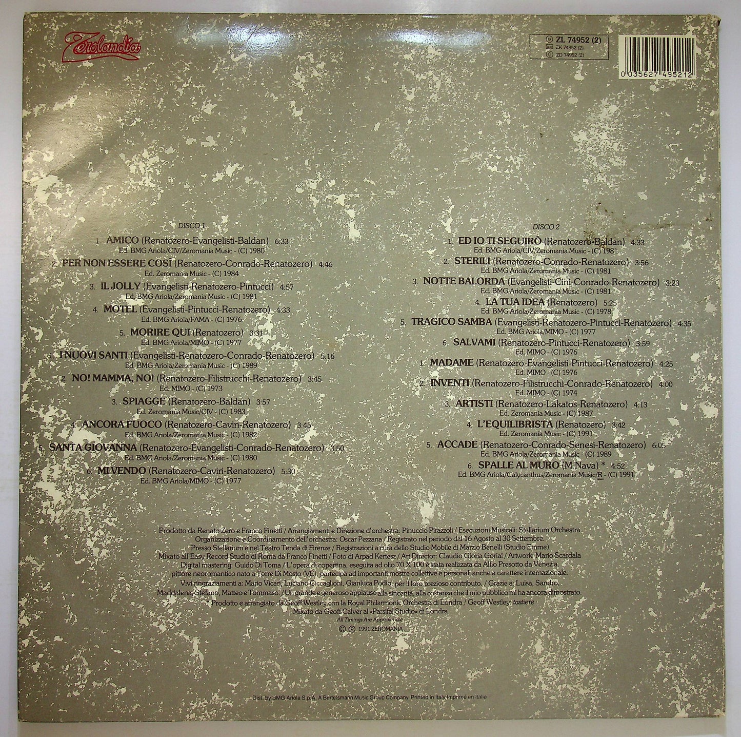 EBOND Renato Zero - Prometeo Vinile V081118