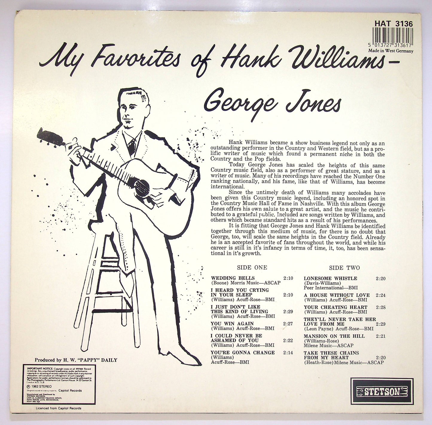 EBOND George Jones - My Favorites Of Hank Williams Vinile V082065