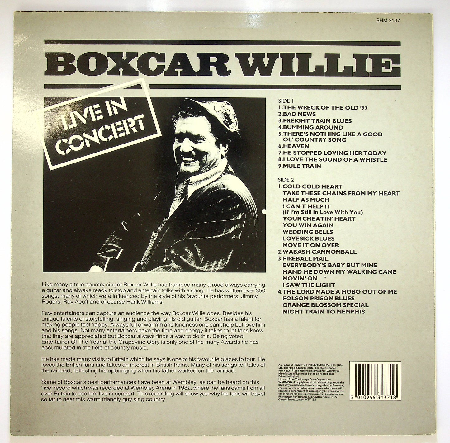 EBOND Boxcar Willie - Live In Concert Vinile V082067