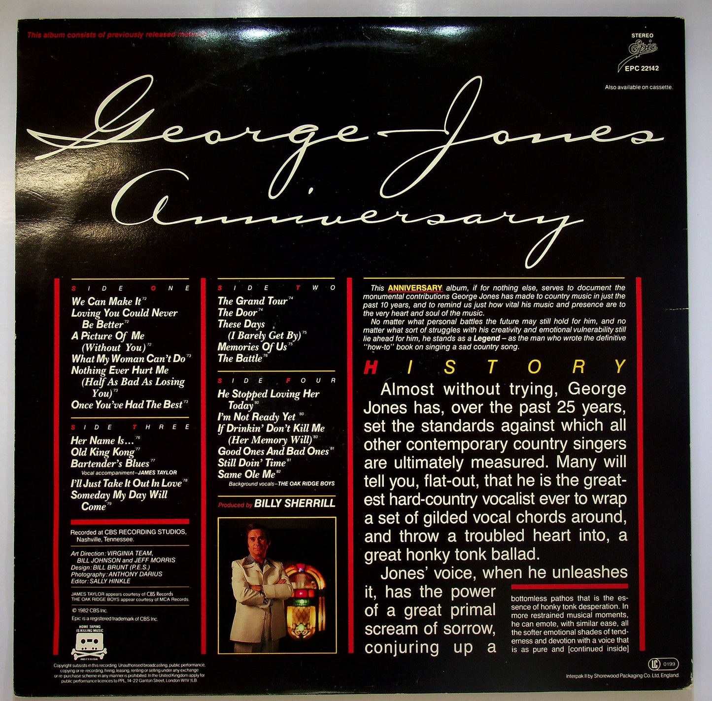 EBOND George Jones - Anniversary - Ten Years Of Hits Vinile V082092
